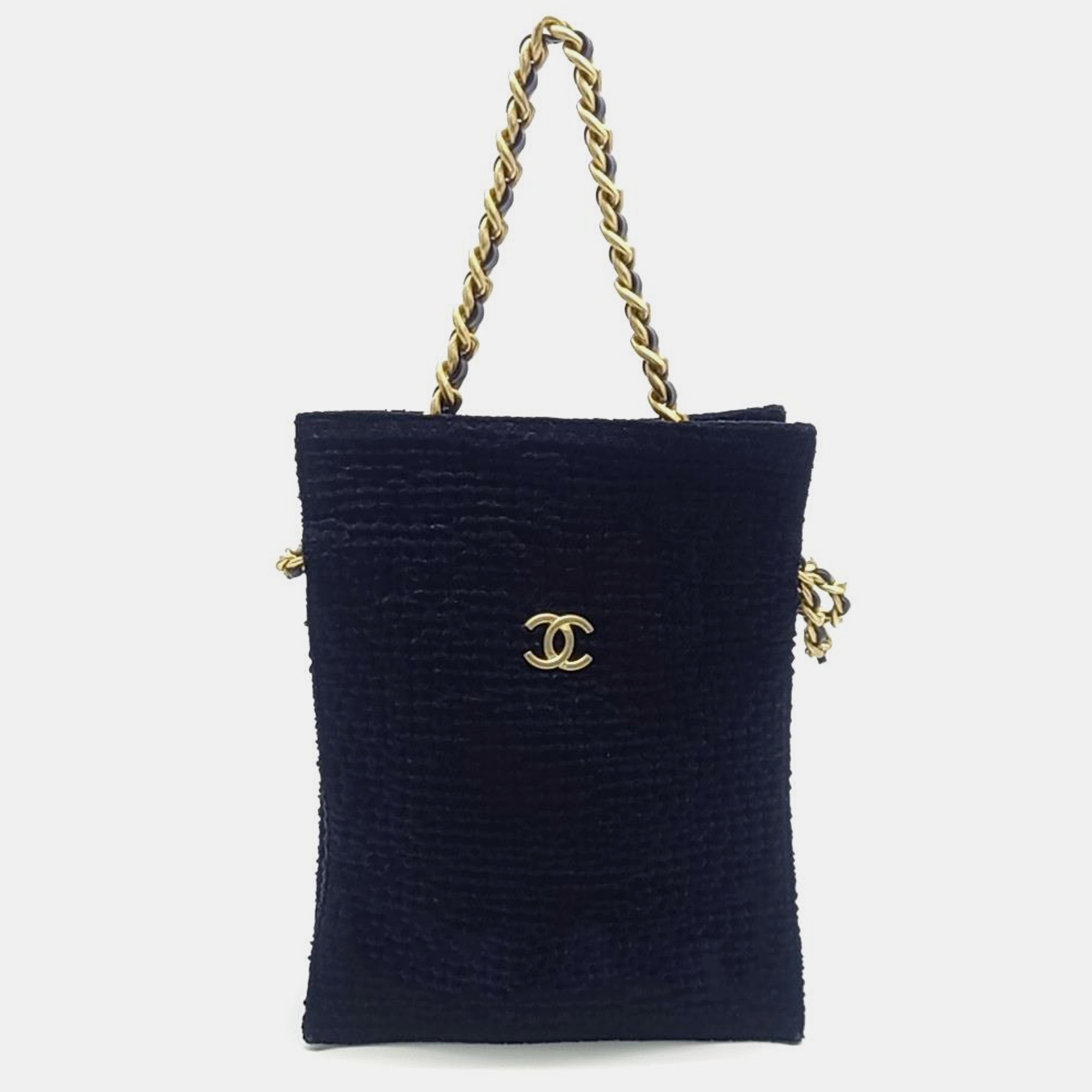 

Chanel Dark Navy Canvas Shopping Tote Bag, Navy blue