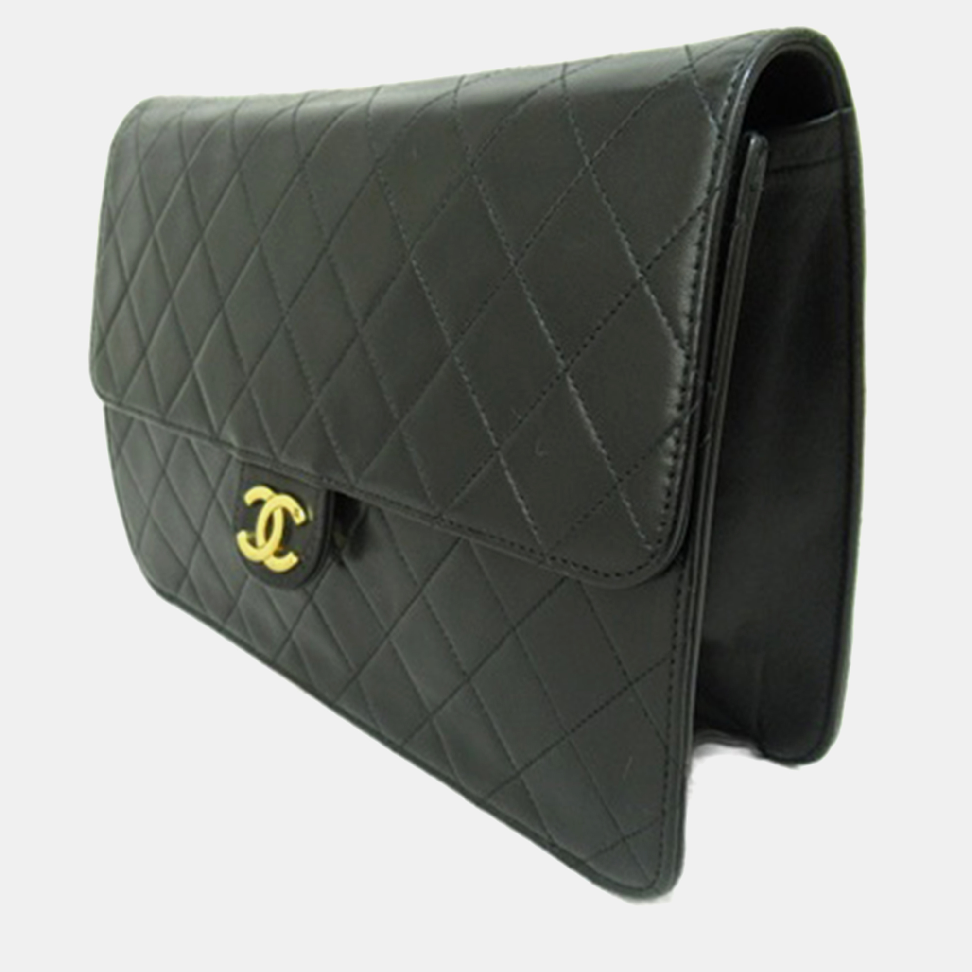 

Chanel Lambskin Leather  Classic Single Flap Shoulder Bags, Black