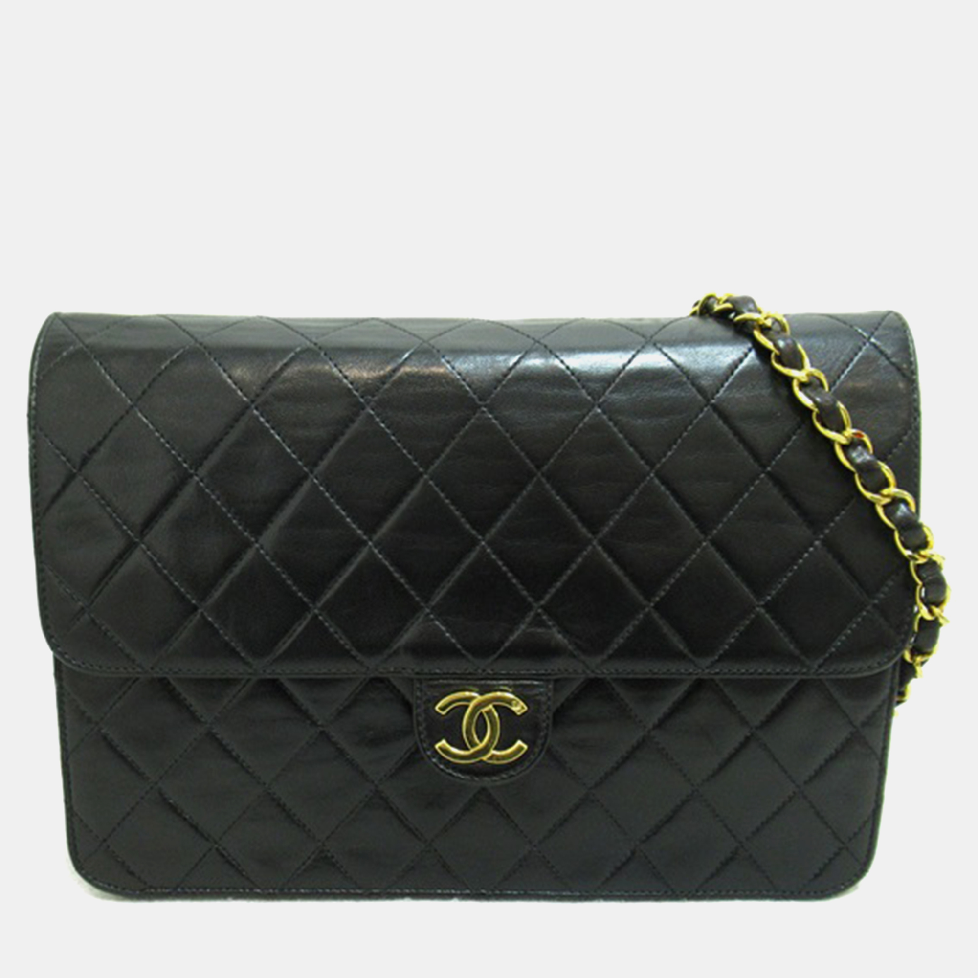 

Chanel Black Leather Quilted CC Flap Crossbody Bag