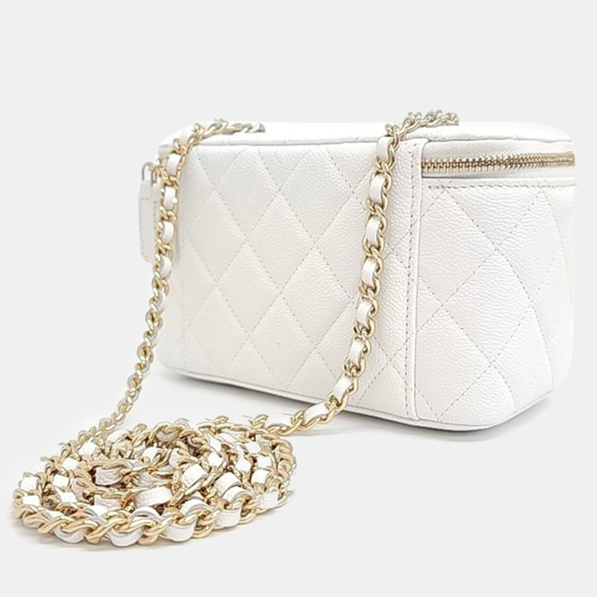 

Chanel Caviar Small Vanity Crossbody Bag AP1341, White