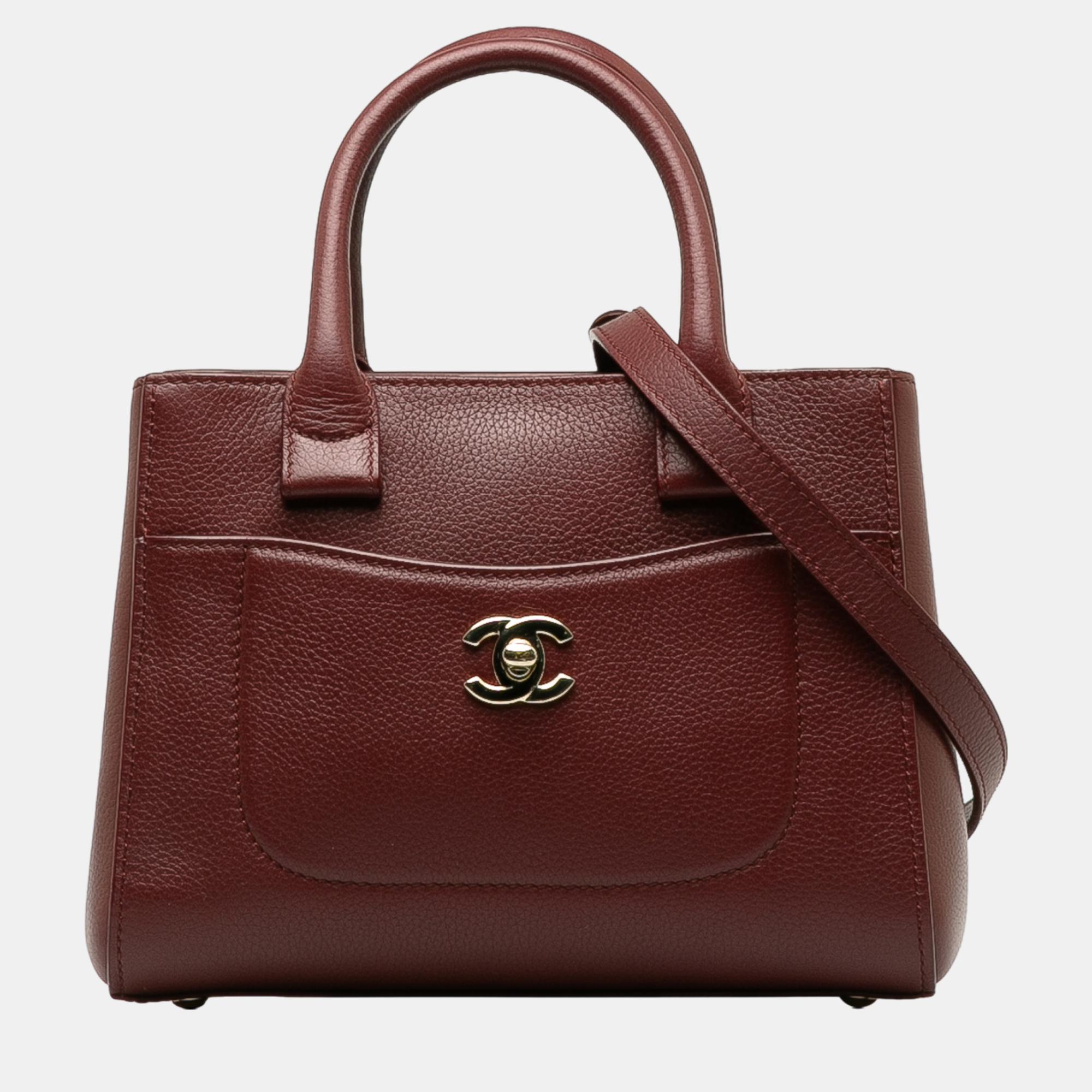 Pre-owned Chanel Burgundy Mini Neo Executive Satchel