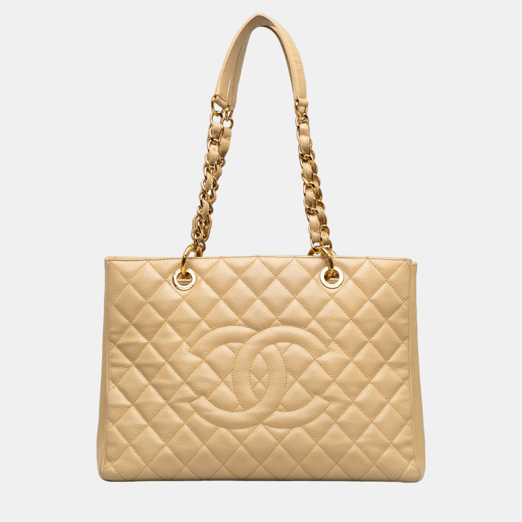 

Chanel Beige Caviar Grand Shopping Tote