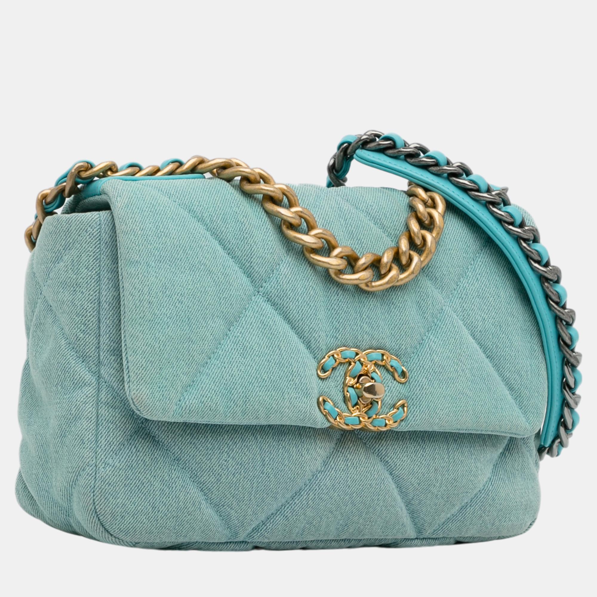 

Chanel Blue Medium Denim 19 Flap Bag