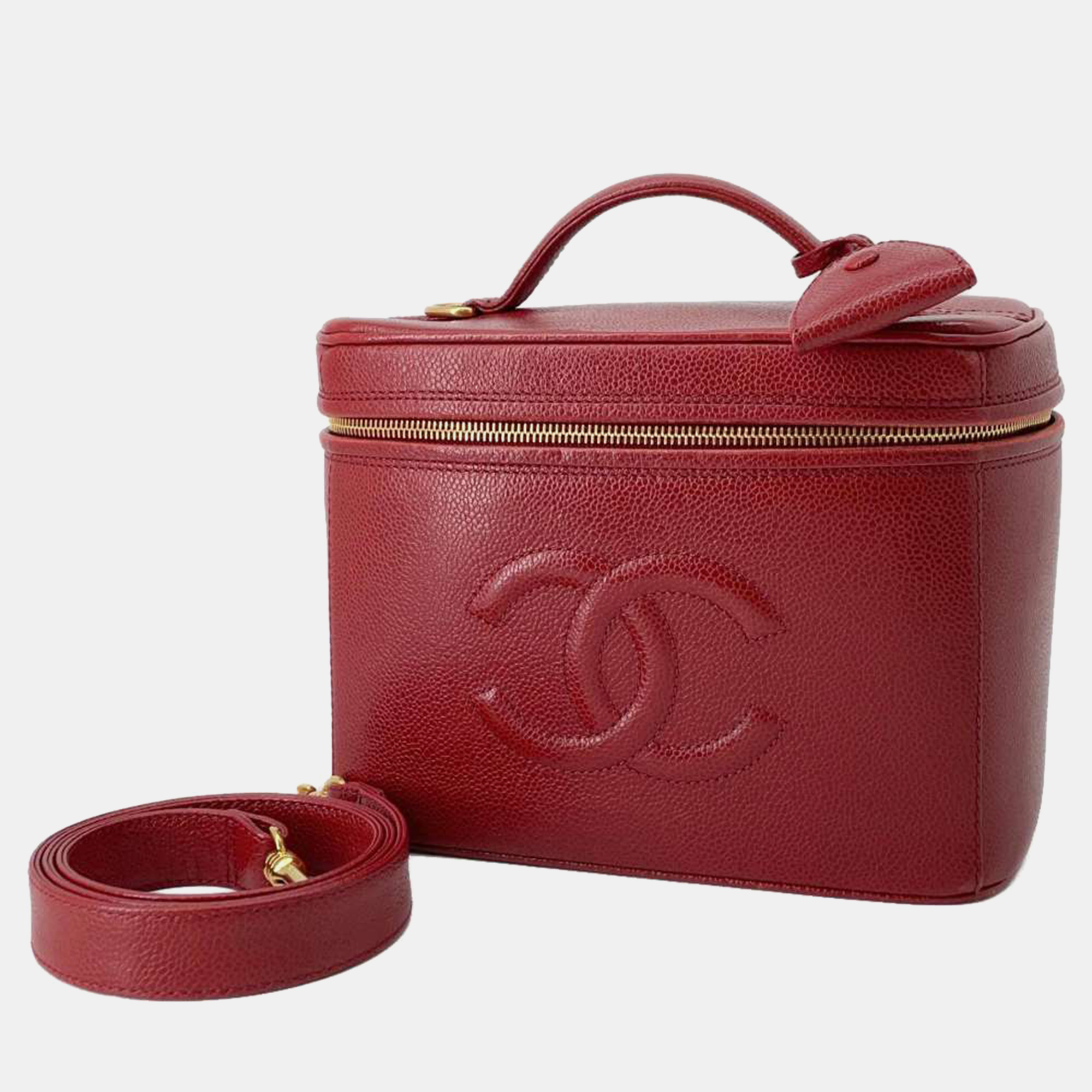 

Chanel Red Leather CC Vanity Case