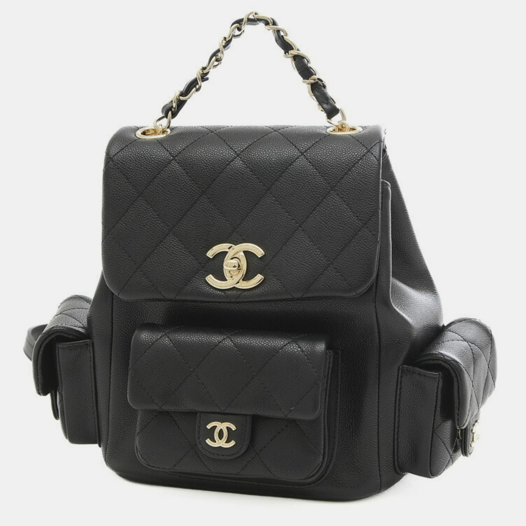 

Chanel Caviar Black Quilted Rucksack Backpack