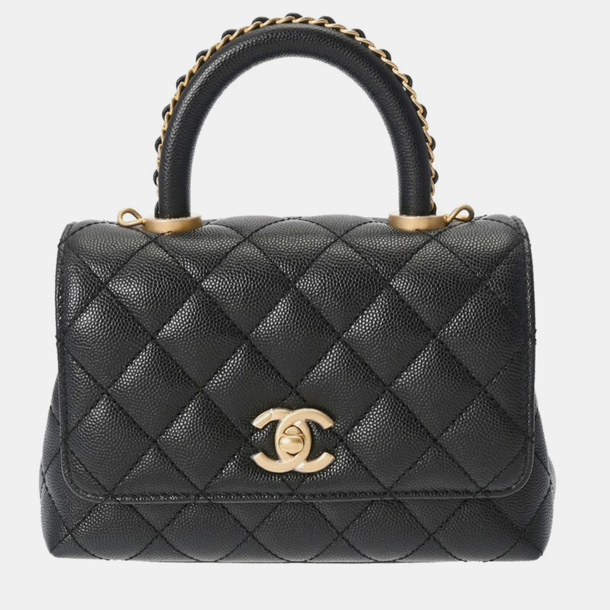 

Chanel Black Leather  Coco Handle Top Handle Bags