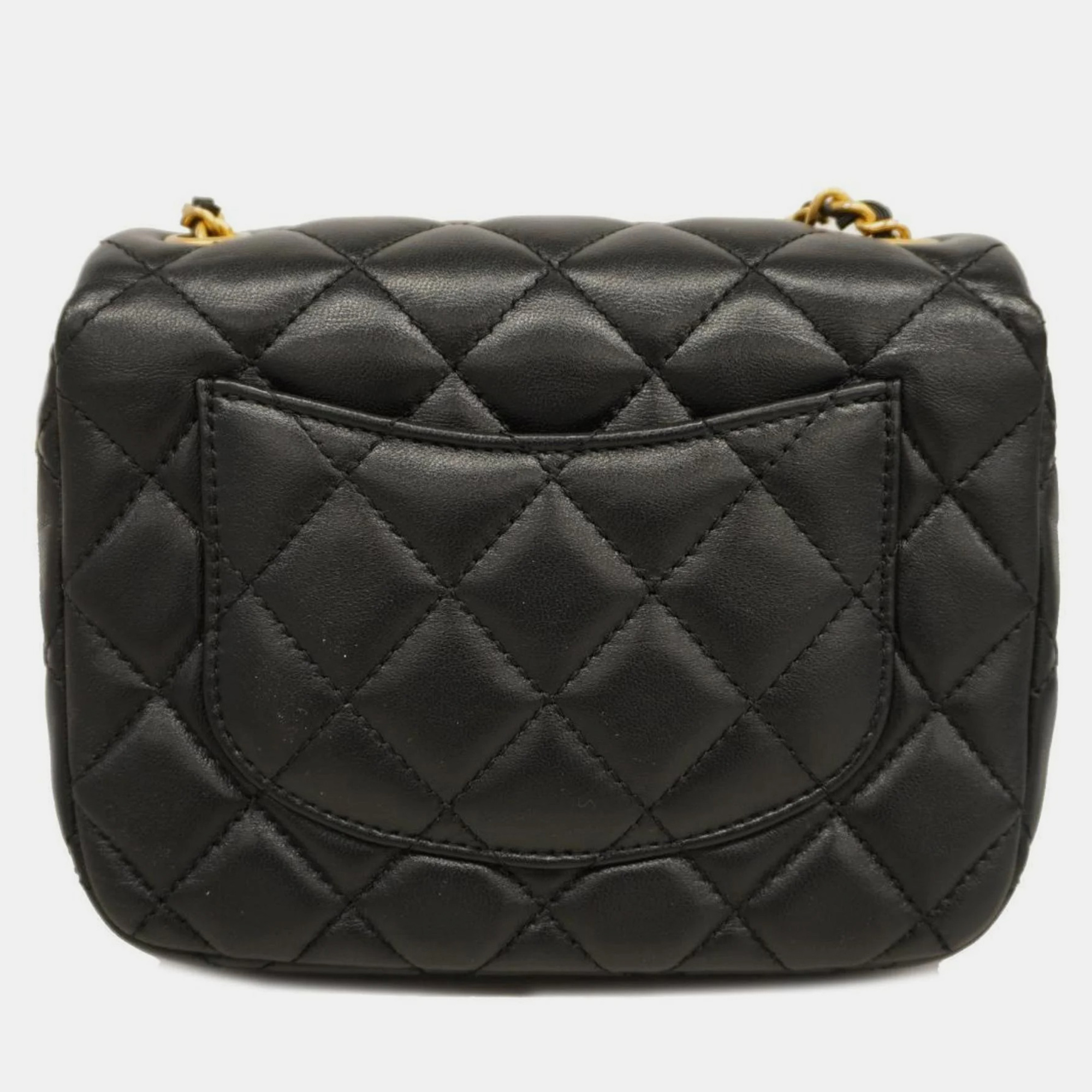 

Chanel Black Quilted Lambskin Classic Mini Square Flap Bag