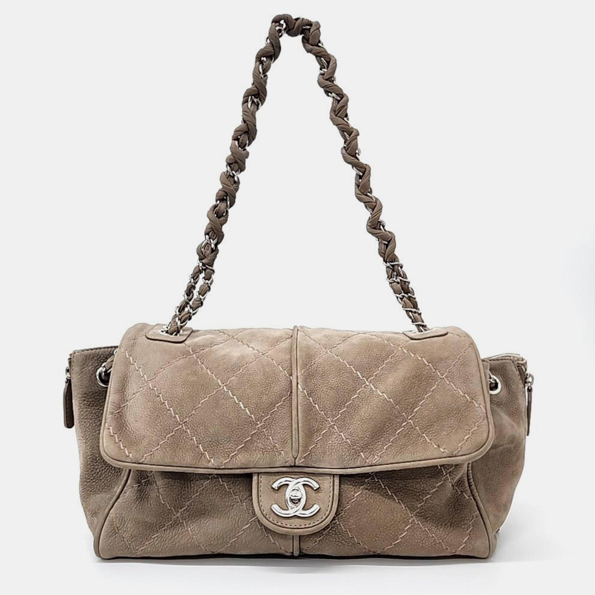 

Chanel Stitch Chain Shoulder Bag, Brown