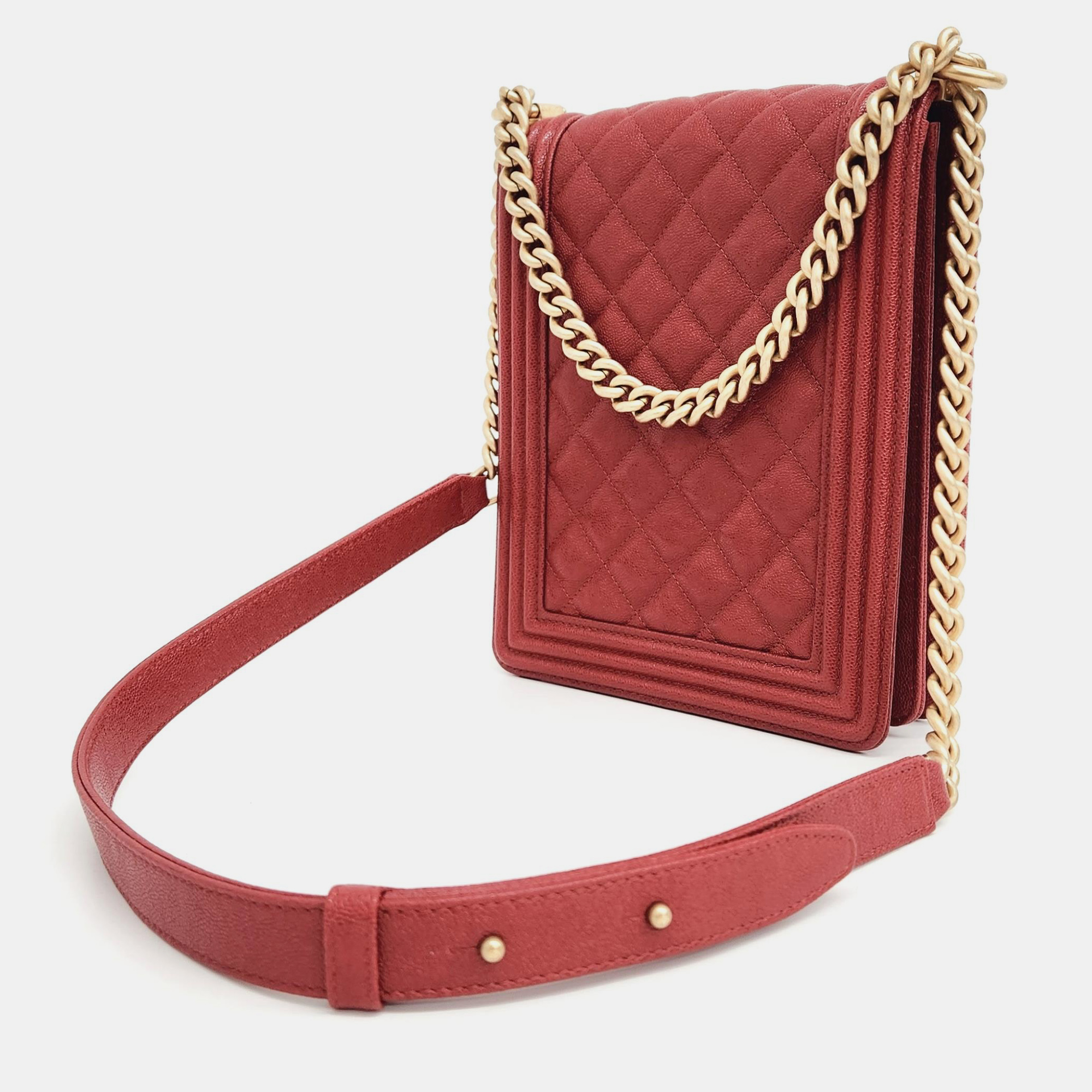 

Chanel Caviar Boy Flap Bag, Red
