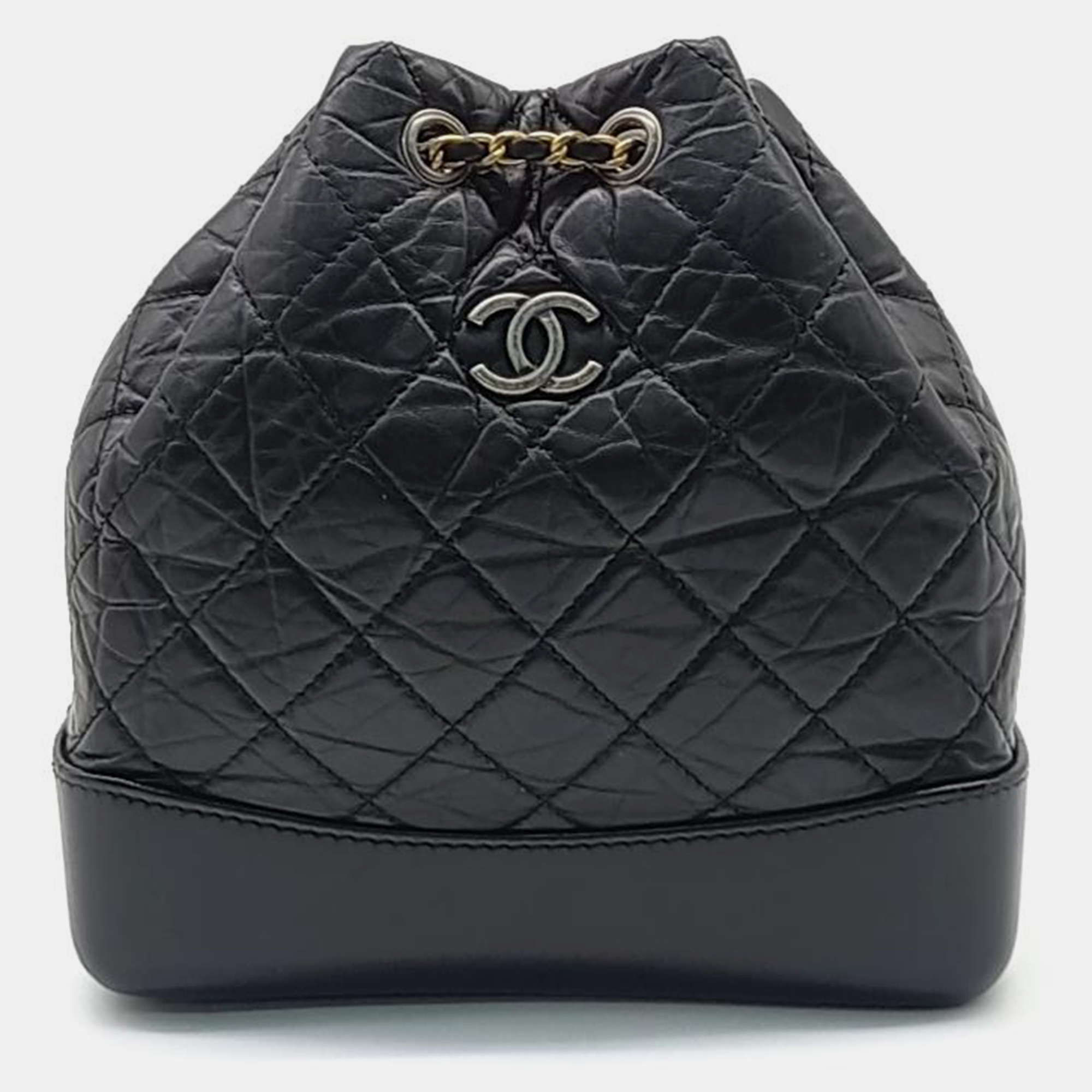Pre-owned Chanel Gabrielle Small Backpack In Black