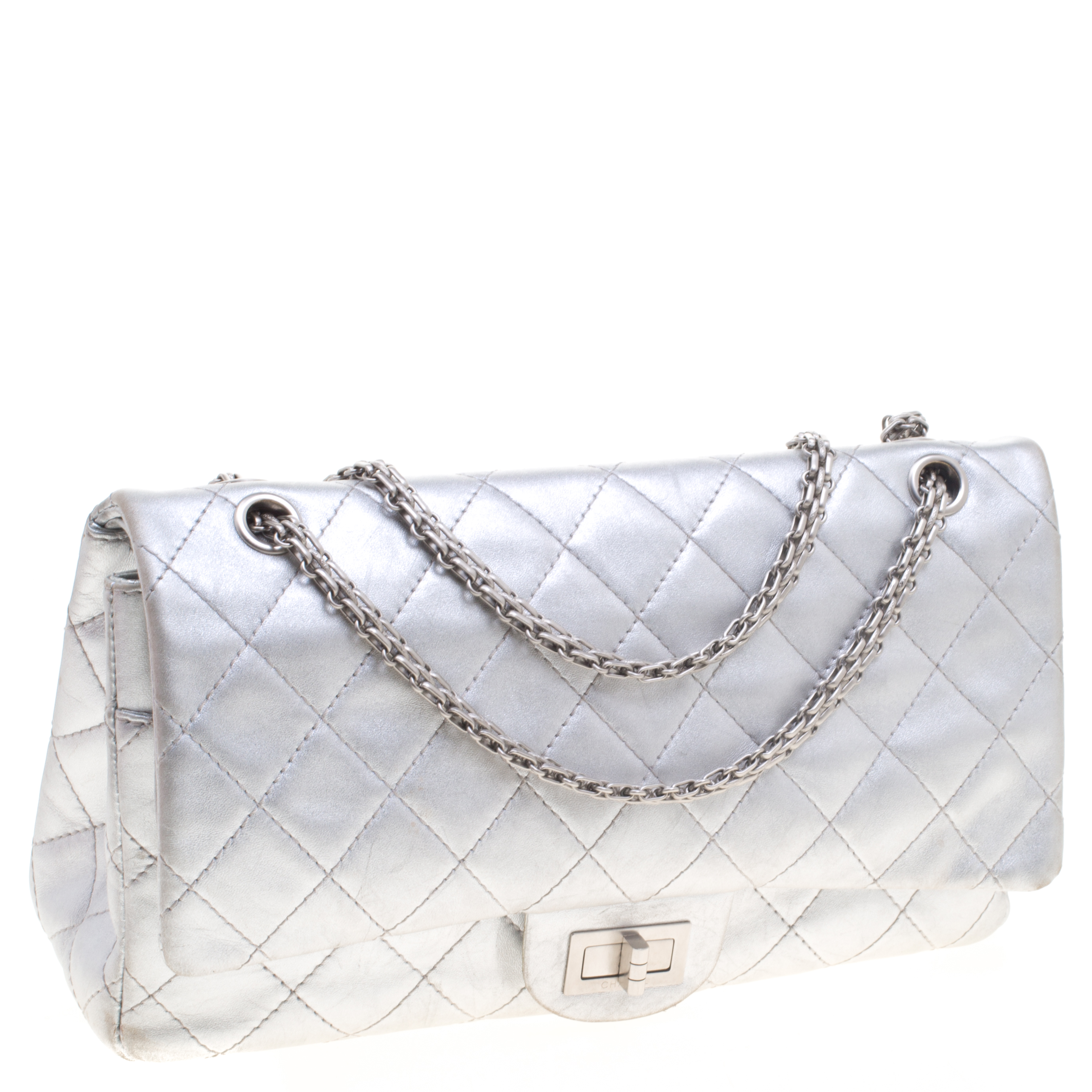 Chanel Silver Quilted Leather 2.55 Reissue Flap Bag Chanel | TLC