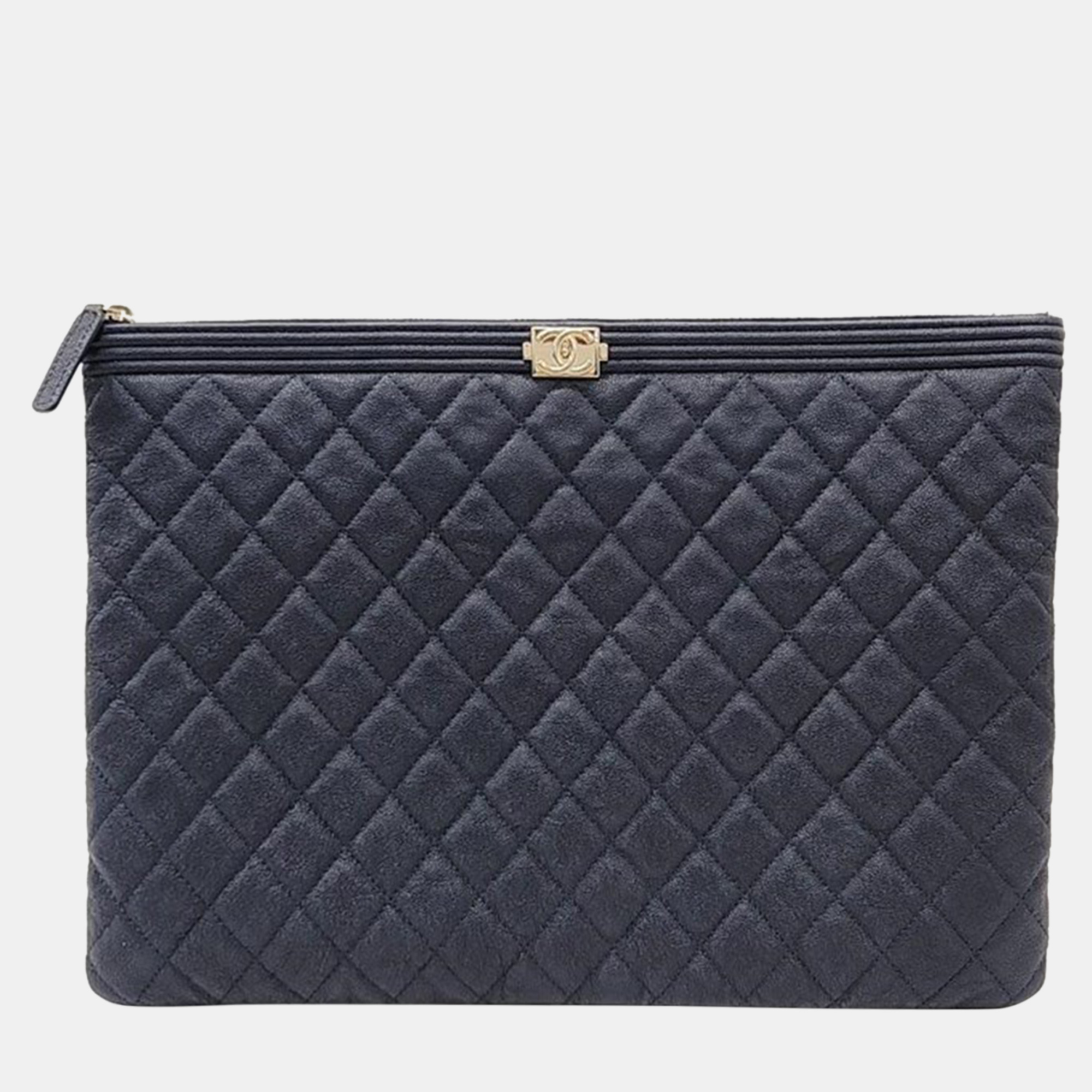 

Chanel Caviar Boy Clutch Large A84407, Navy blue
