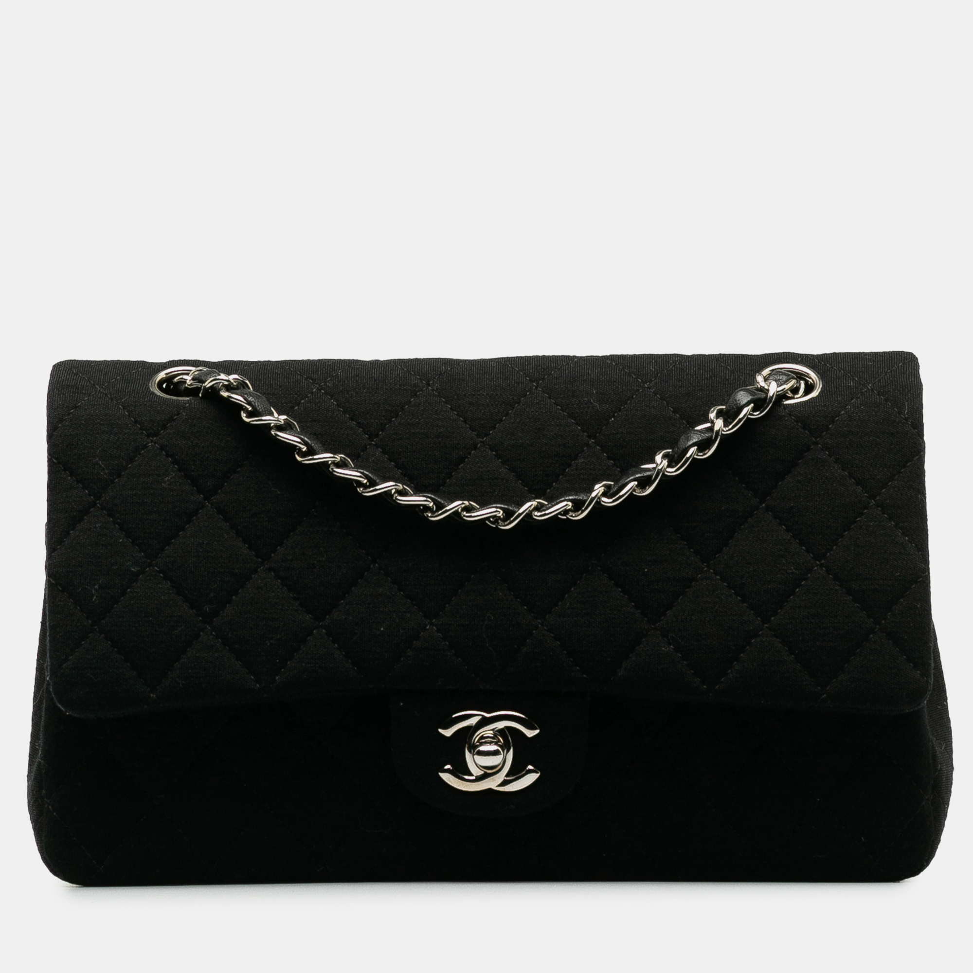 

Chanel Medium Classic Jersey Double Flap, Black