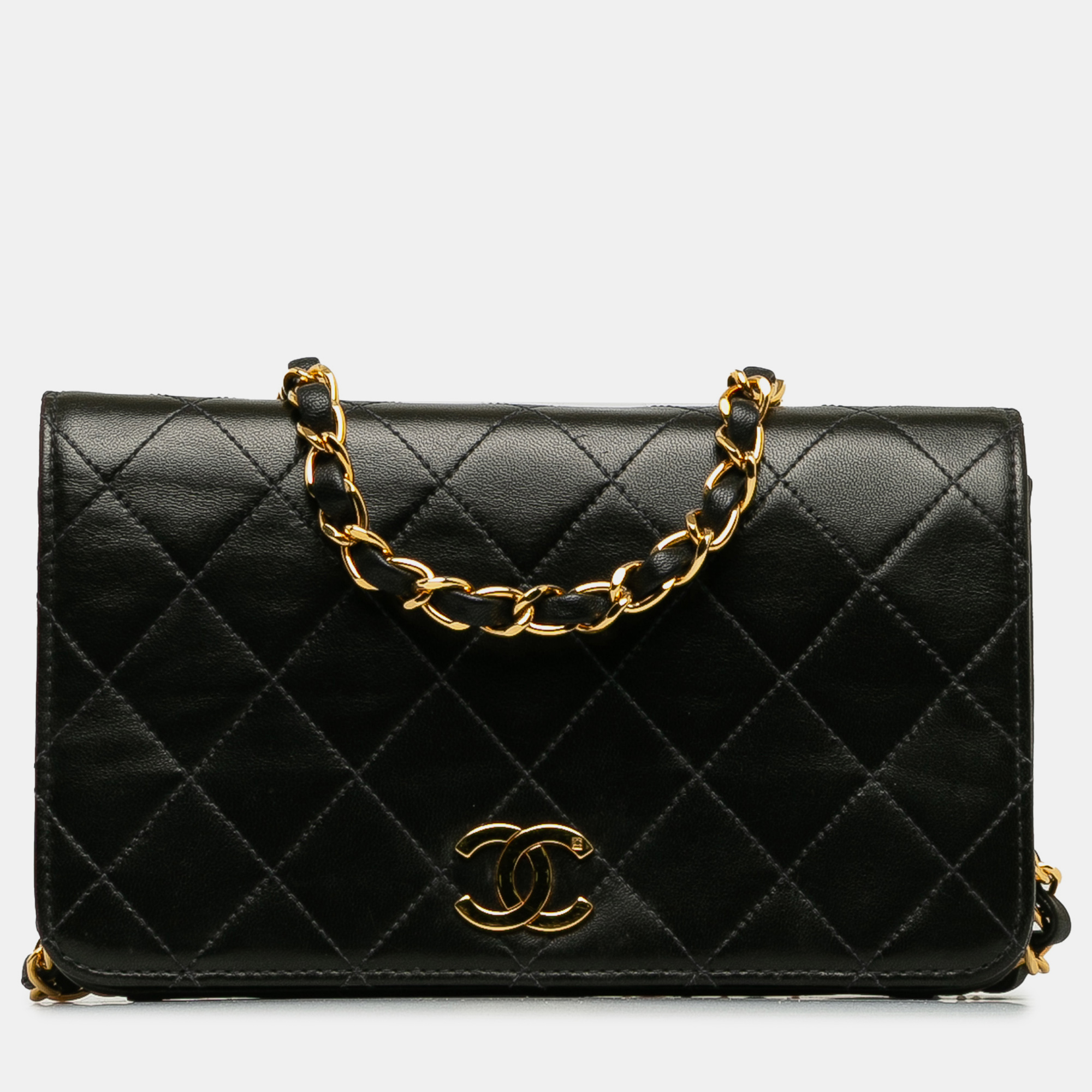 

Chanel CC Quilted Leather Flap Bag, Black