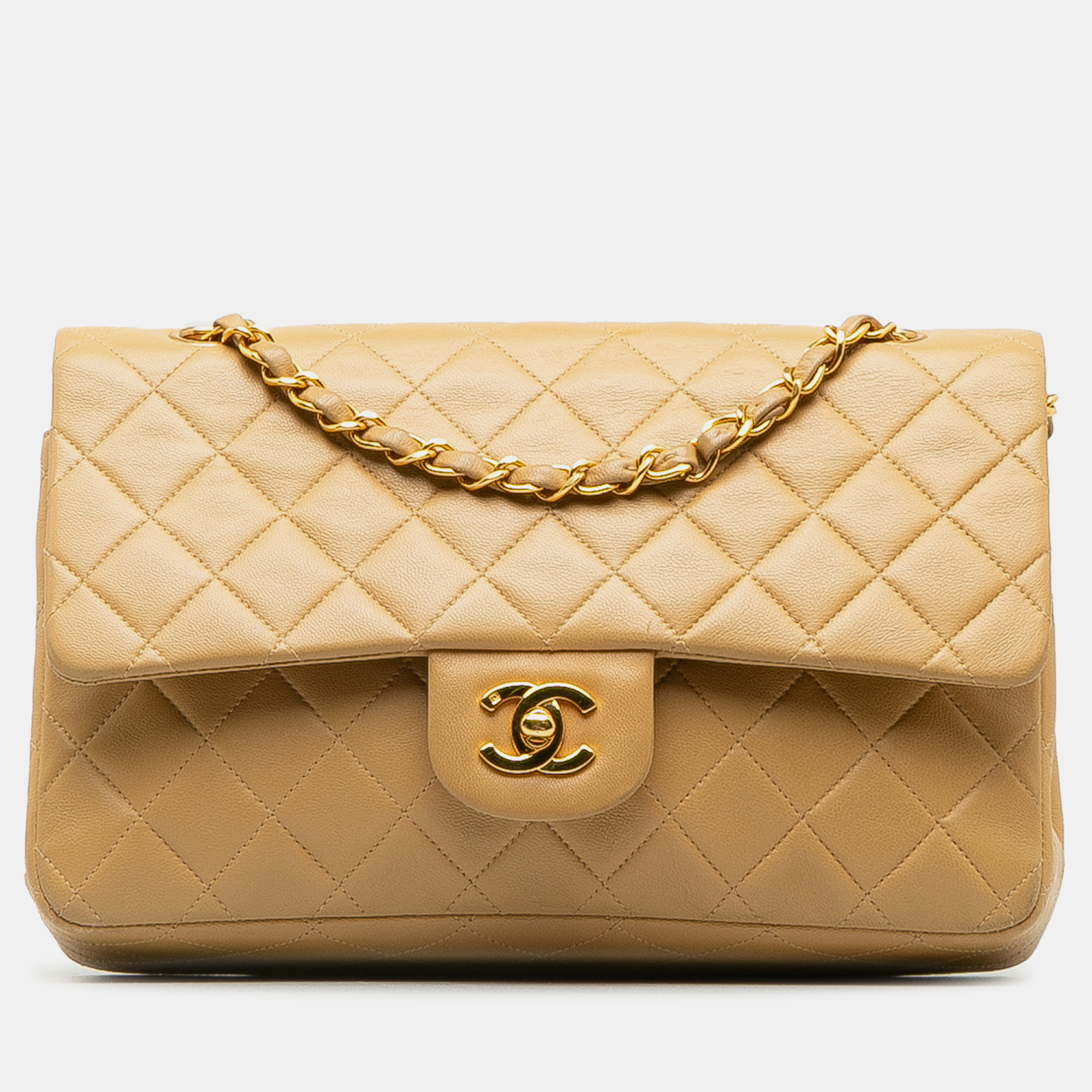 

Chanel Medium Classic Lambskin Double Flap, Beige