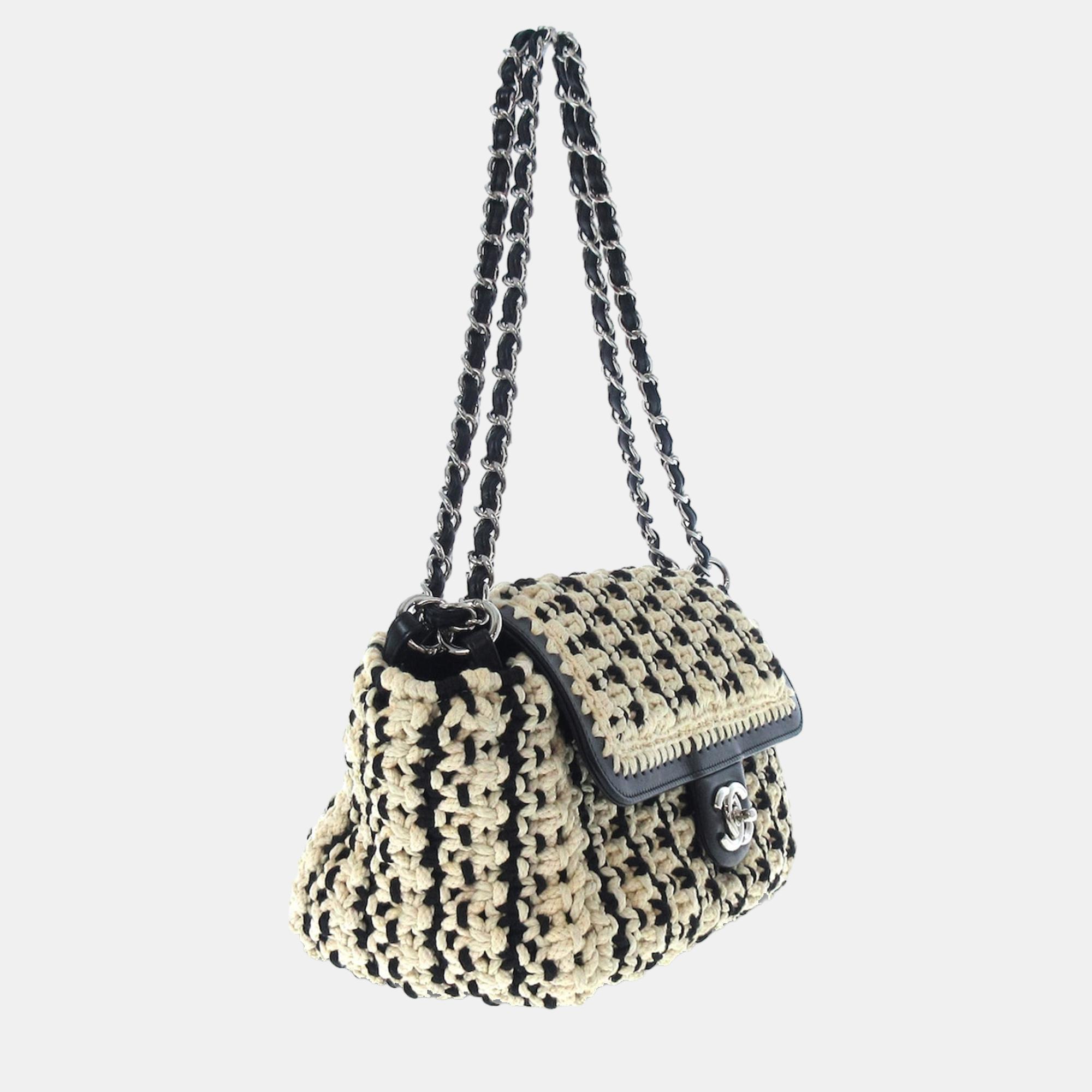 

Chanel Beige/Brown Crochet CC Flap