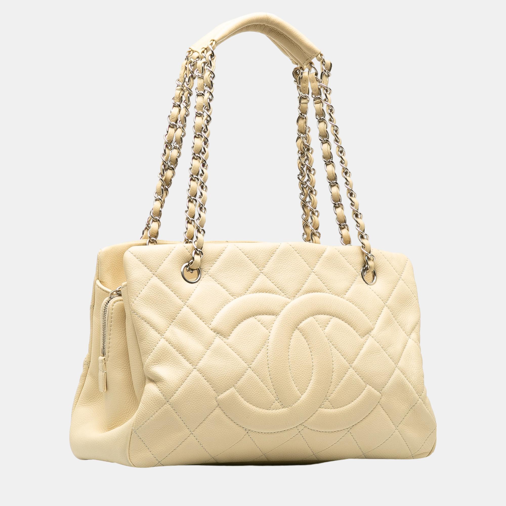 

Chanel Beige/Brown Chanel CC Caviar Chain Tote