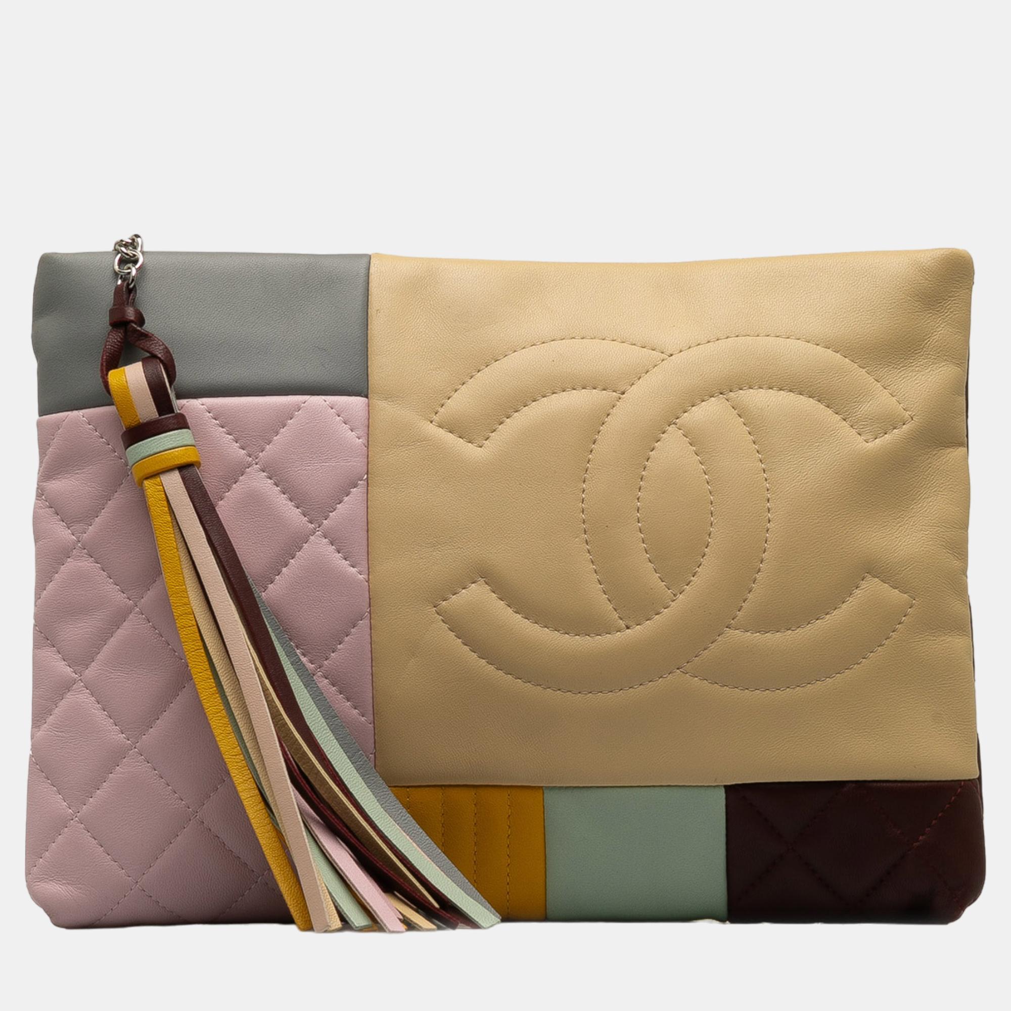 

Chanel Colorblock Patchwork O Case Clutch, Multicolor