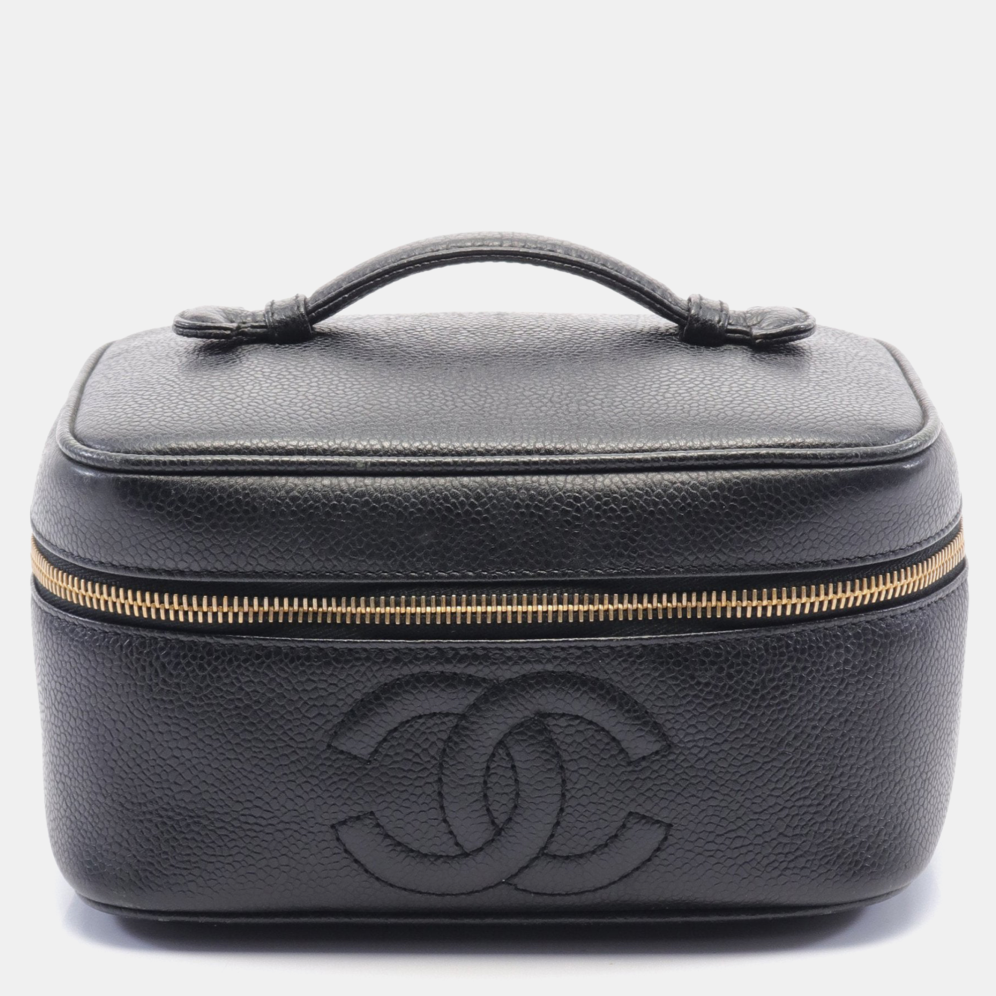 

Chanel Coco mark Handbag Vanity bag Caviar skin Black Gold hardware