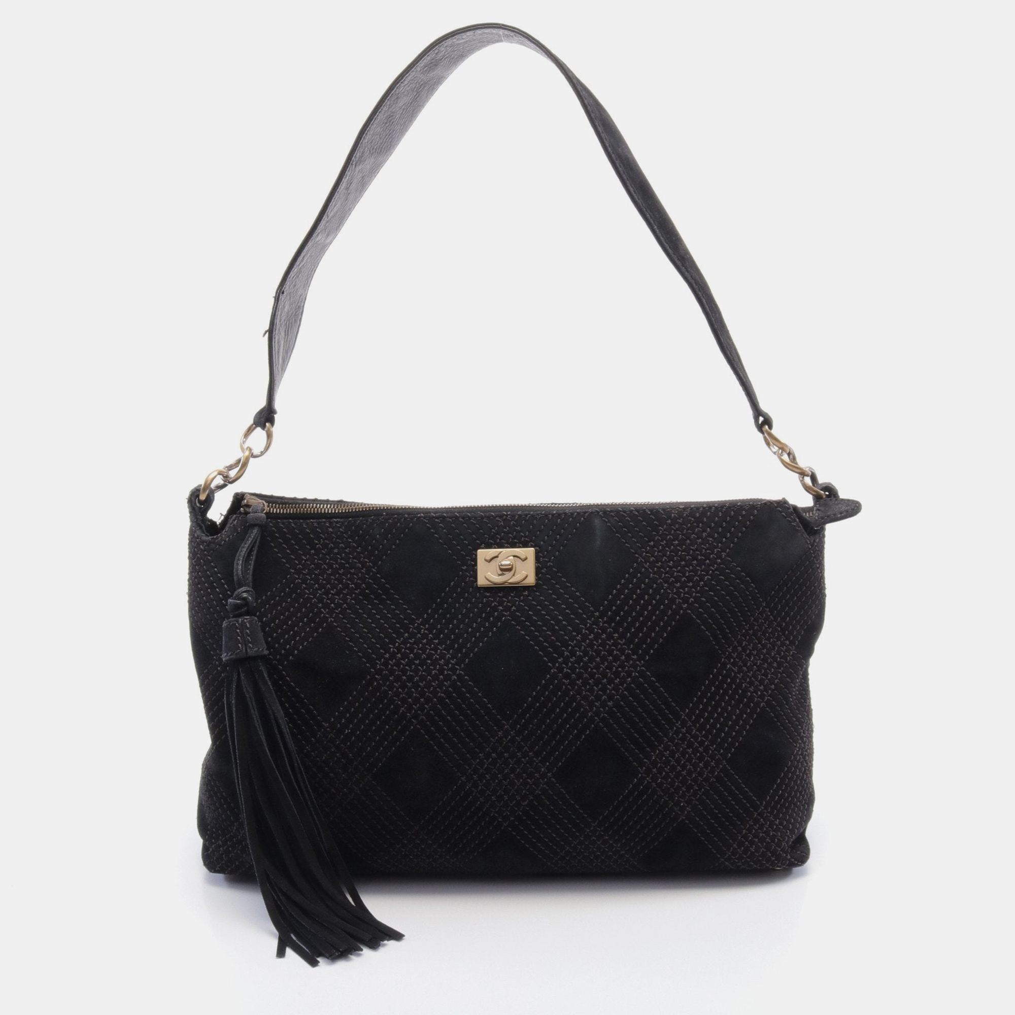 

Chanel Coco mark One shoulder bag Suede Black Gold hardware Stitch Tassel