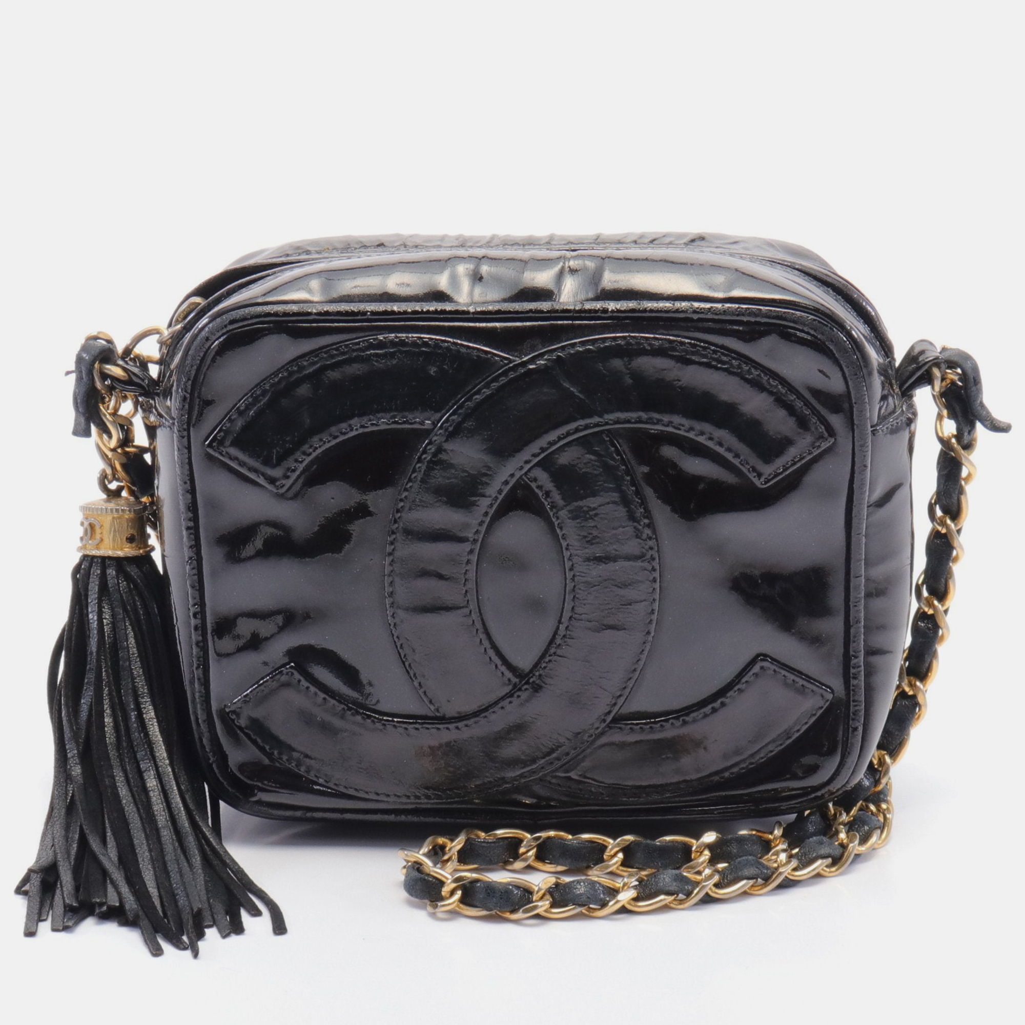 

Chanel Coco mark Chain shoulder bag Patent leather Black Gold hardware