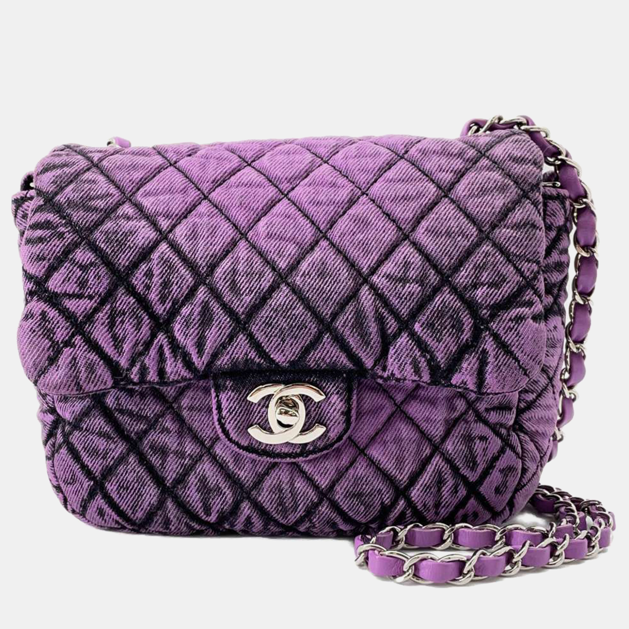 

Chanel Runway Mini Denimpression Flap Bag, Purple