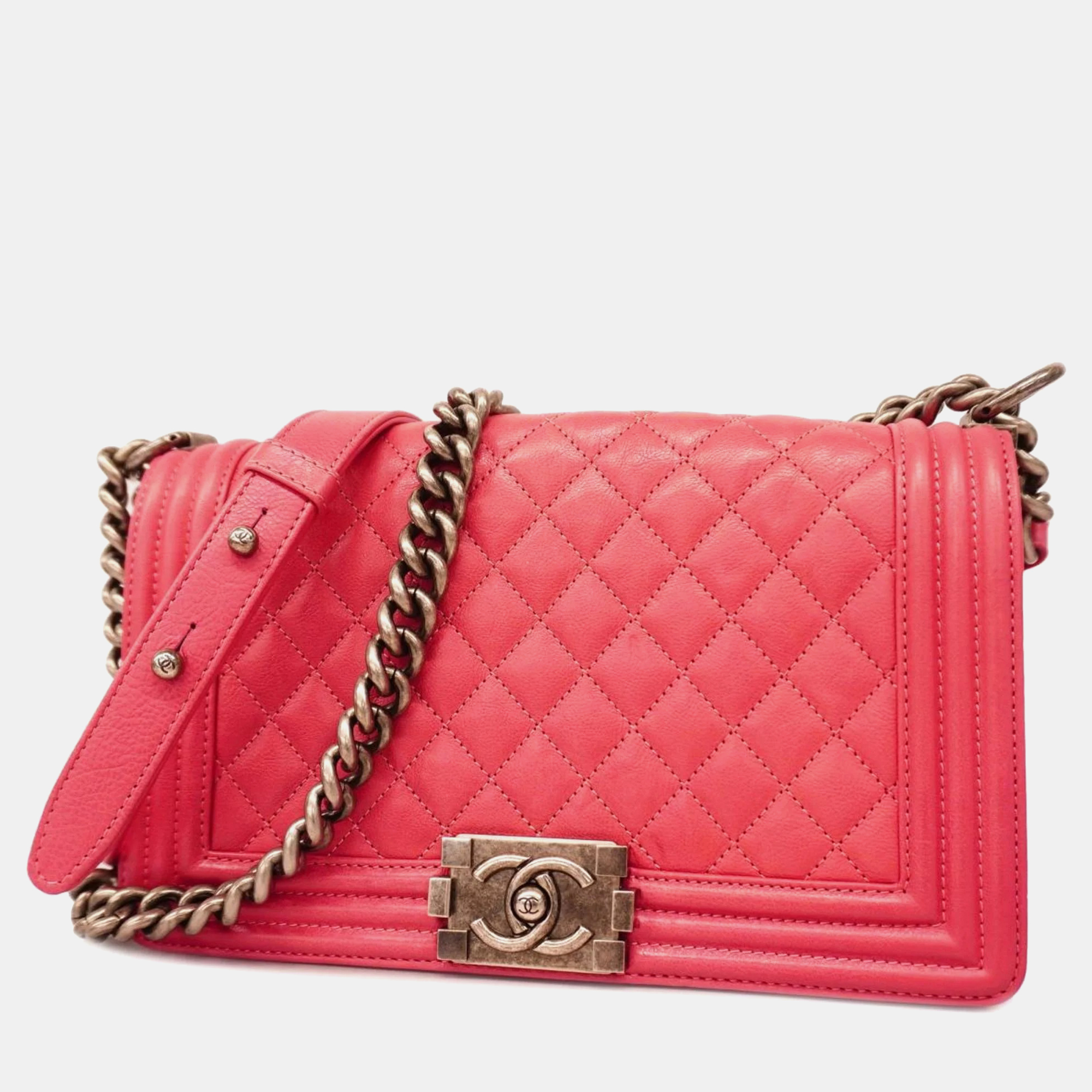 

Chanel Caviar Leather  Boy Shoulder Bags, Pink