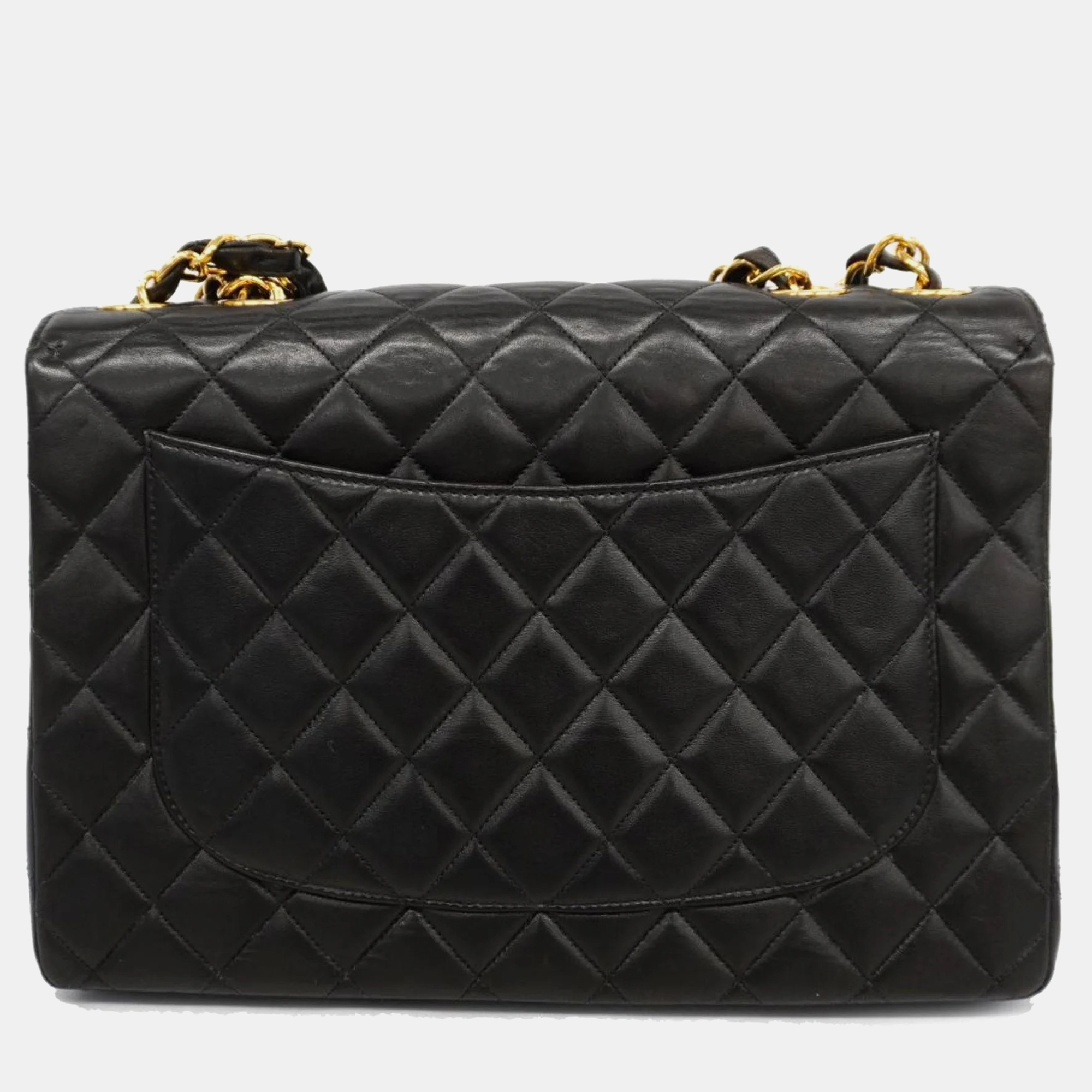 

Chanel Black Classic Jumbo  Maxi Flap Bag