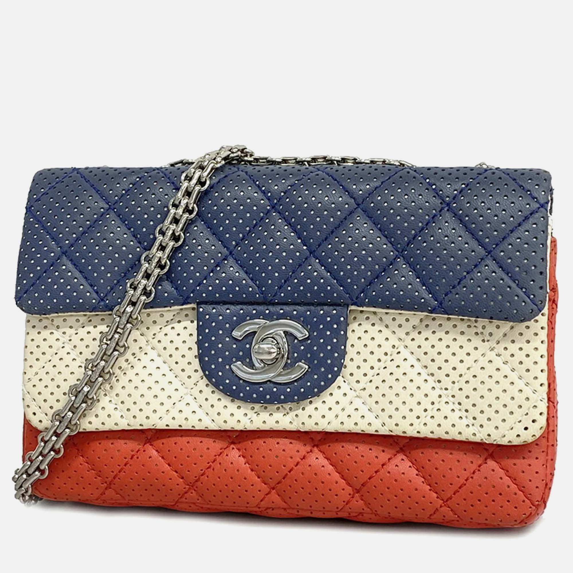 

Chanel Tricolor Perforated Mini Rectangle Flap Bag, Multicolor