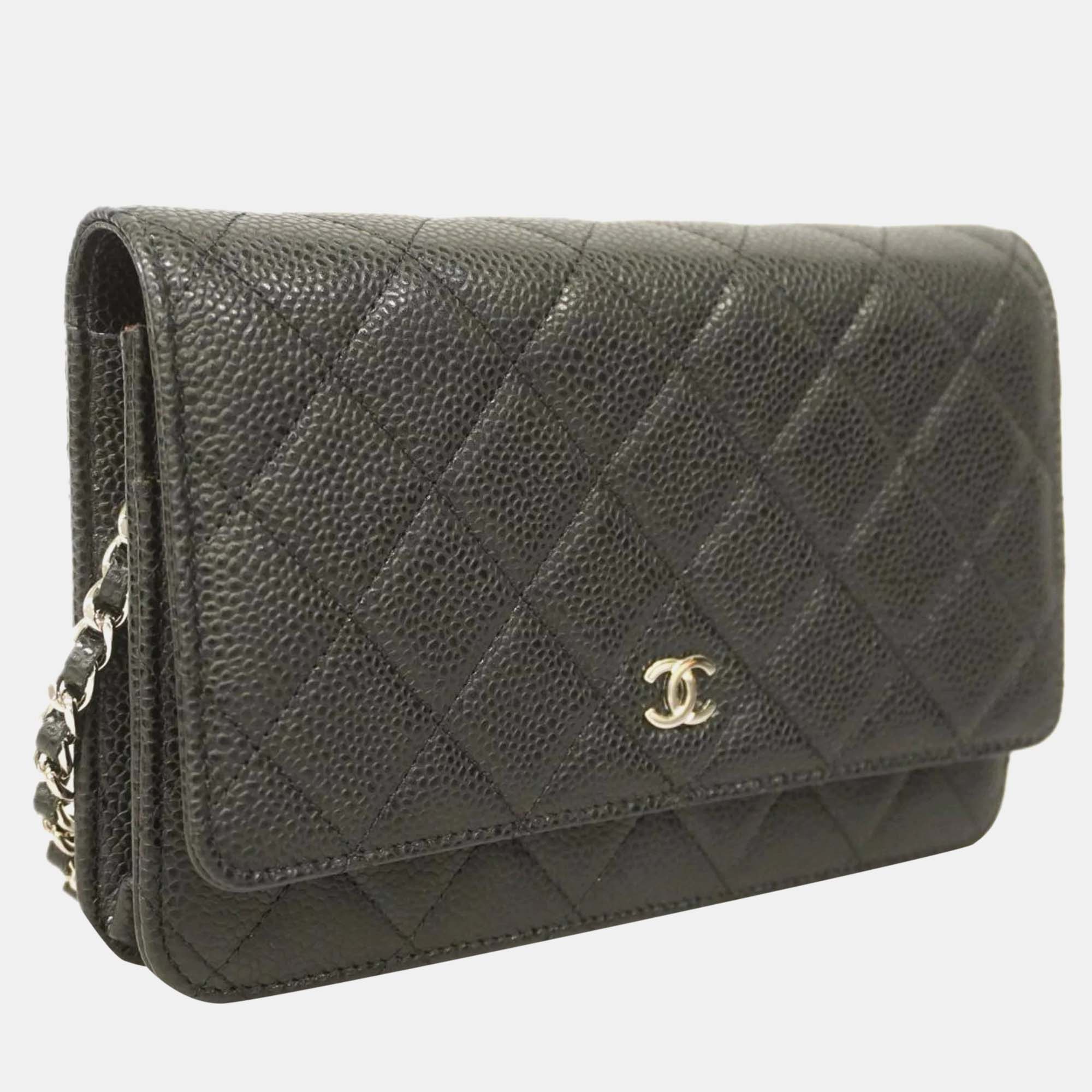

Chanel Black Leather Classic Wallet On Chain