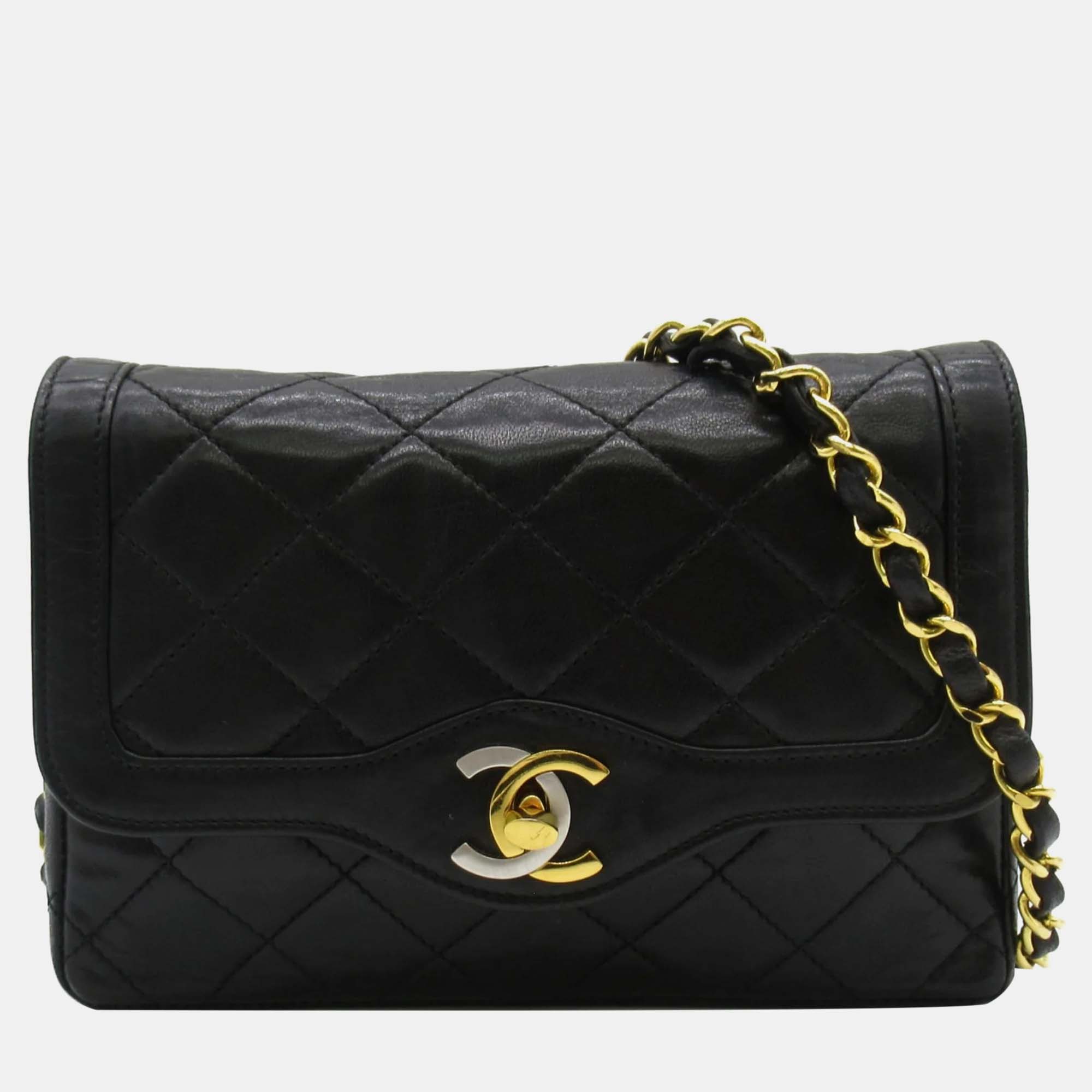 

Chanel Black Quilted Lambskin Paris Limited Edition Double Flap Bag