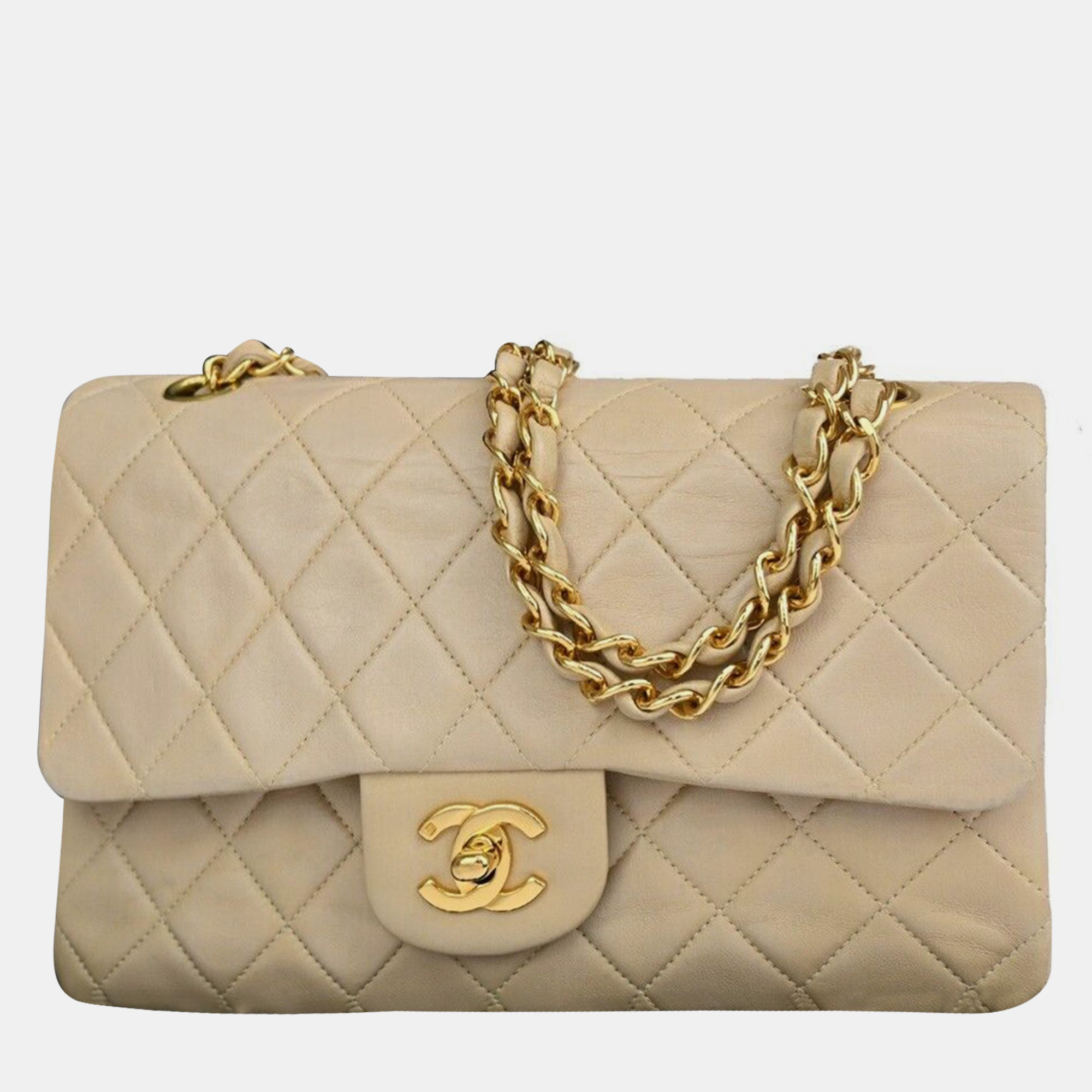 

Chanel Beige Leather Timeless Flap bag