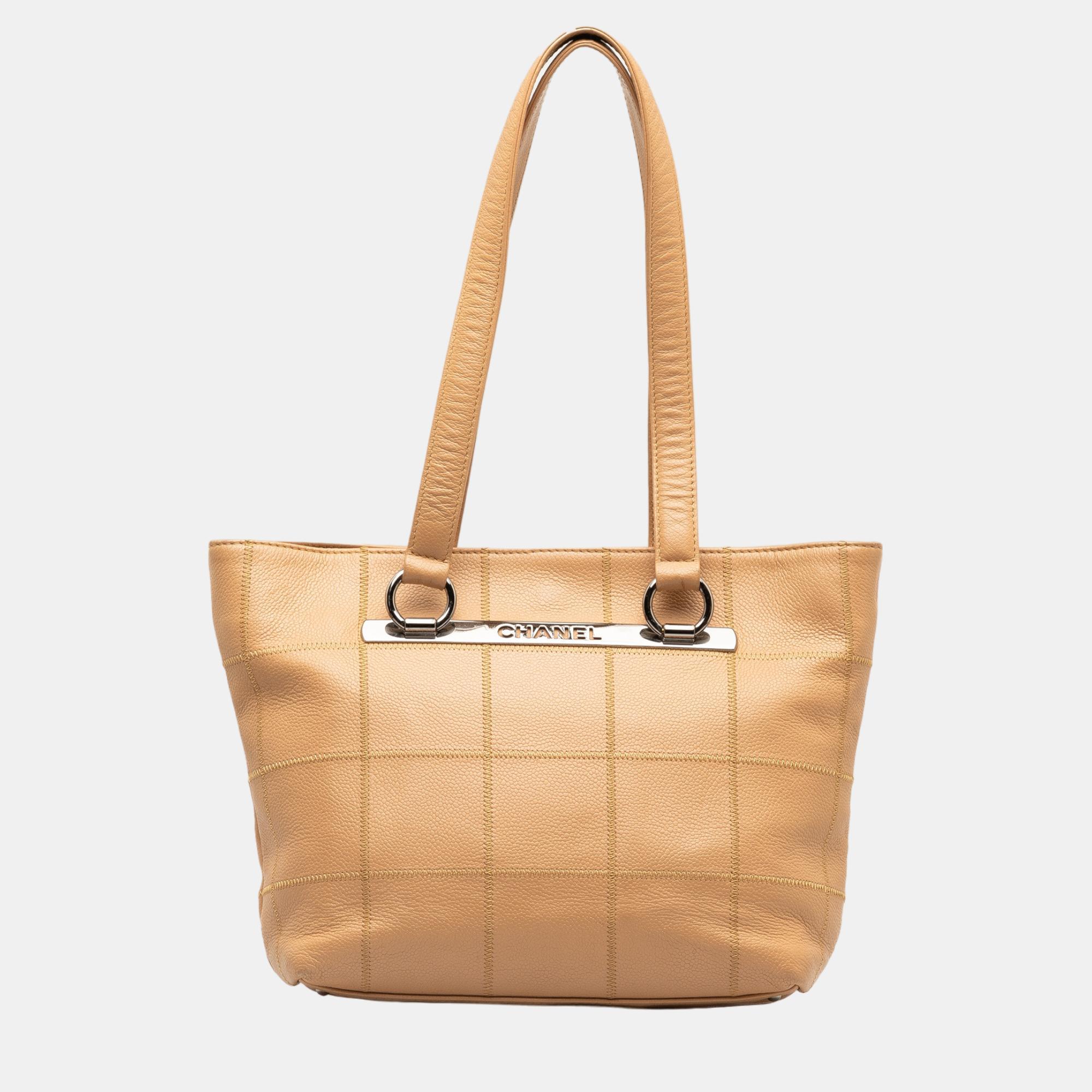 

Chanel Beige/Brown Choco Bar Tote Bag