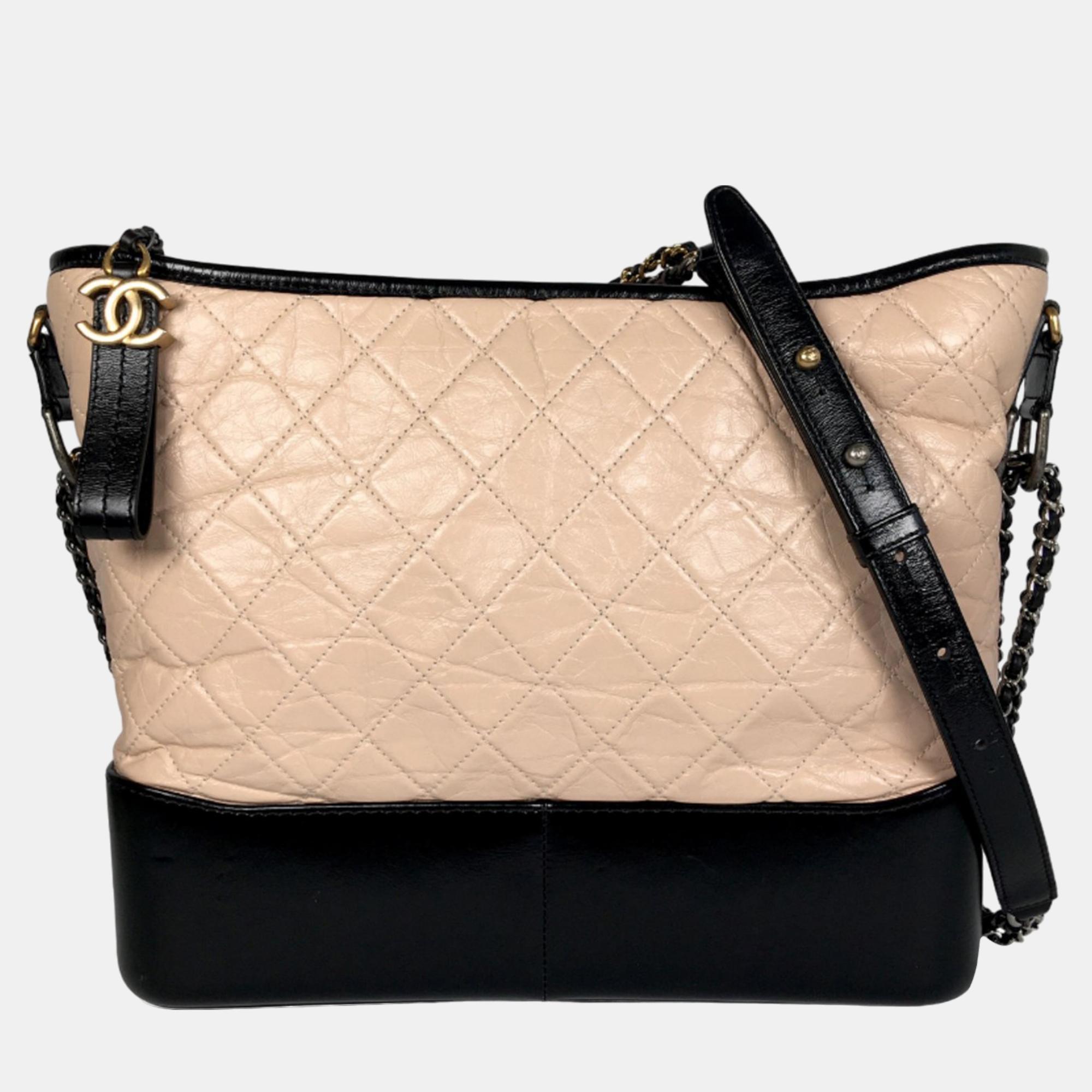 

Chanel Beige/Black Large Aged Calfskin Gabrielle Crossbody