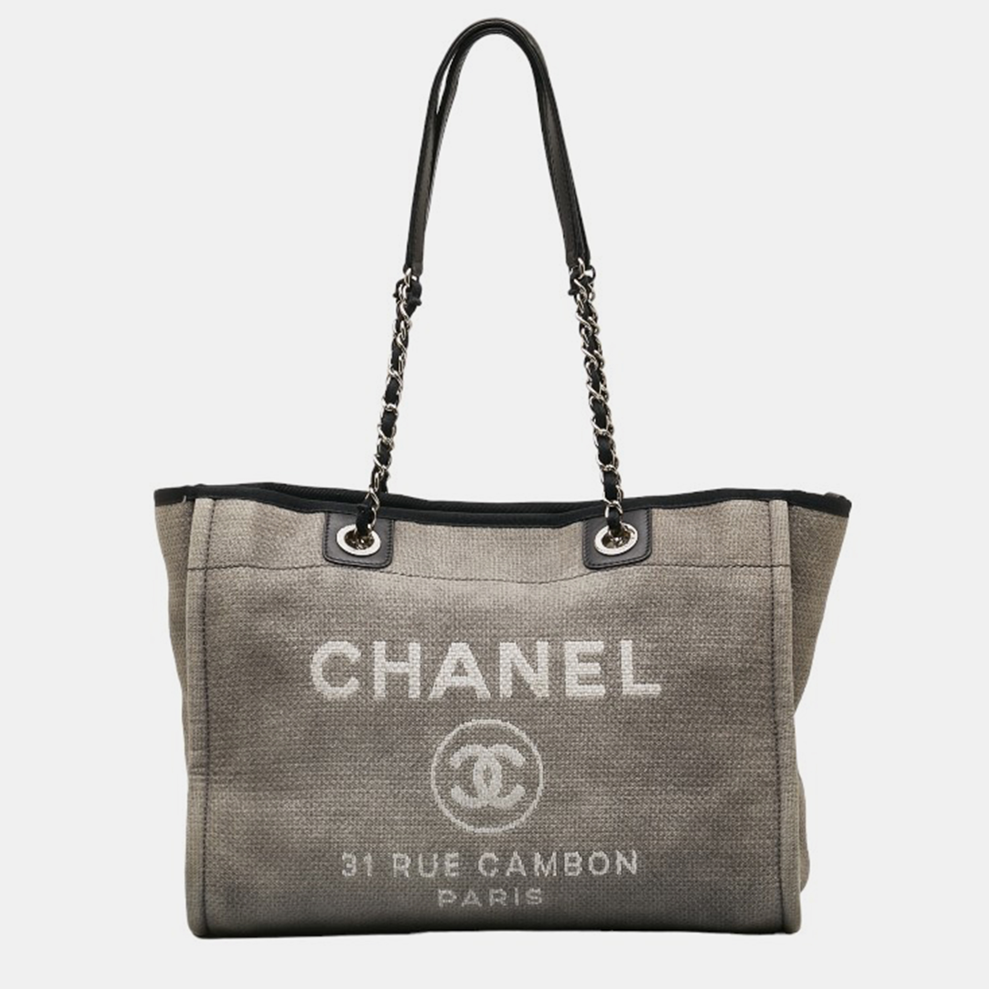 

Chanel Grey Canvas Large Deauville Tote Bag
