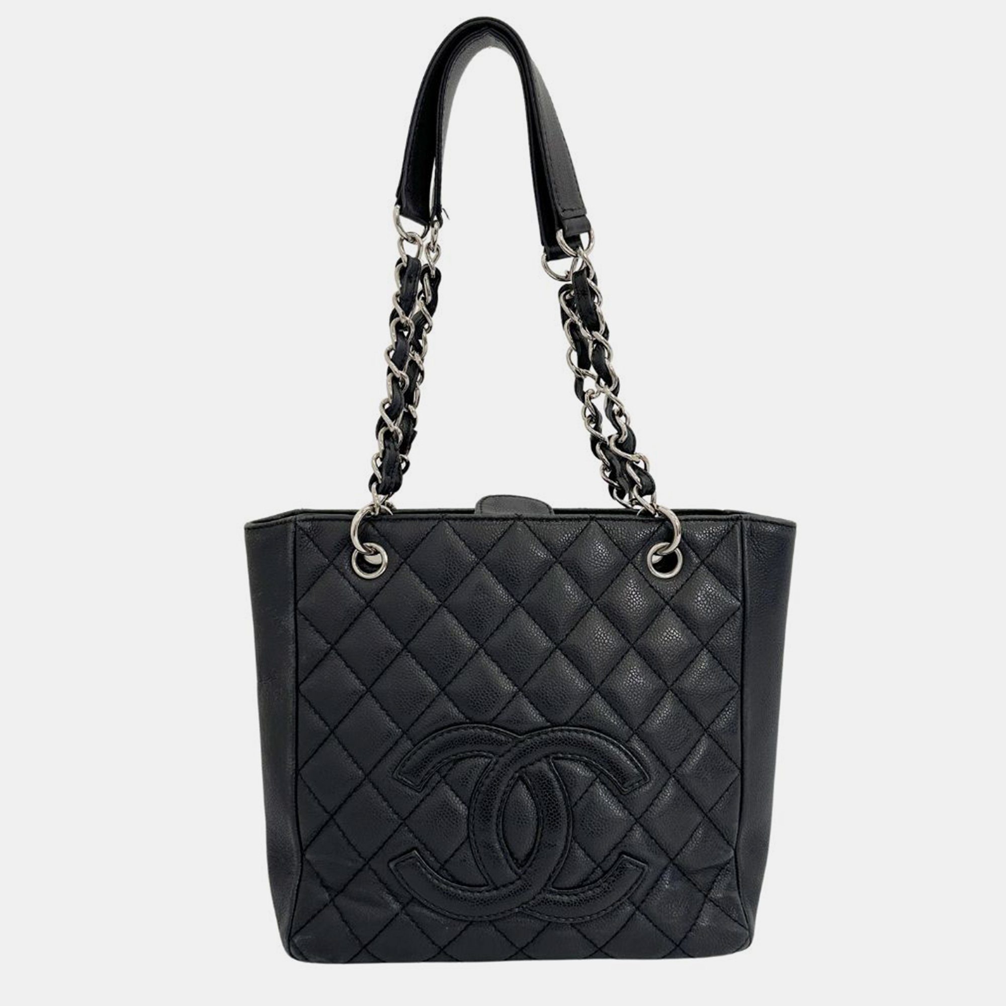 

Chanel Black Caviar Leather Grand Shopping Tote Bag