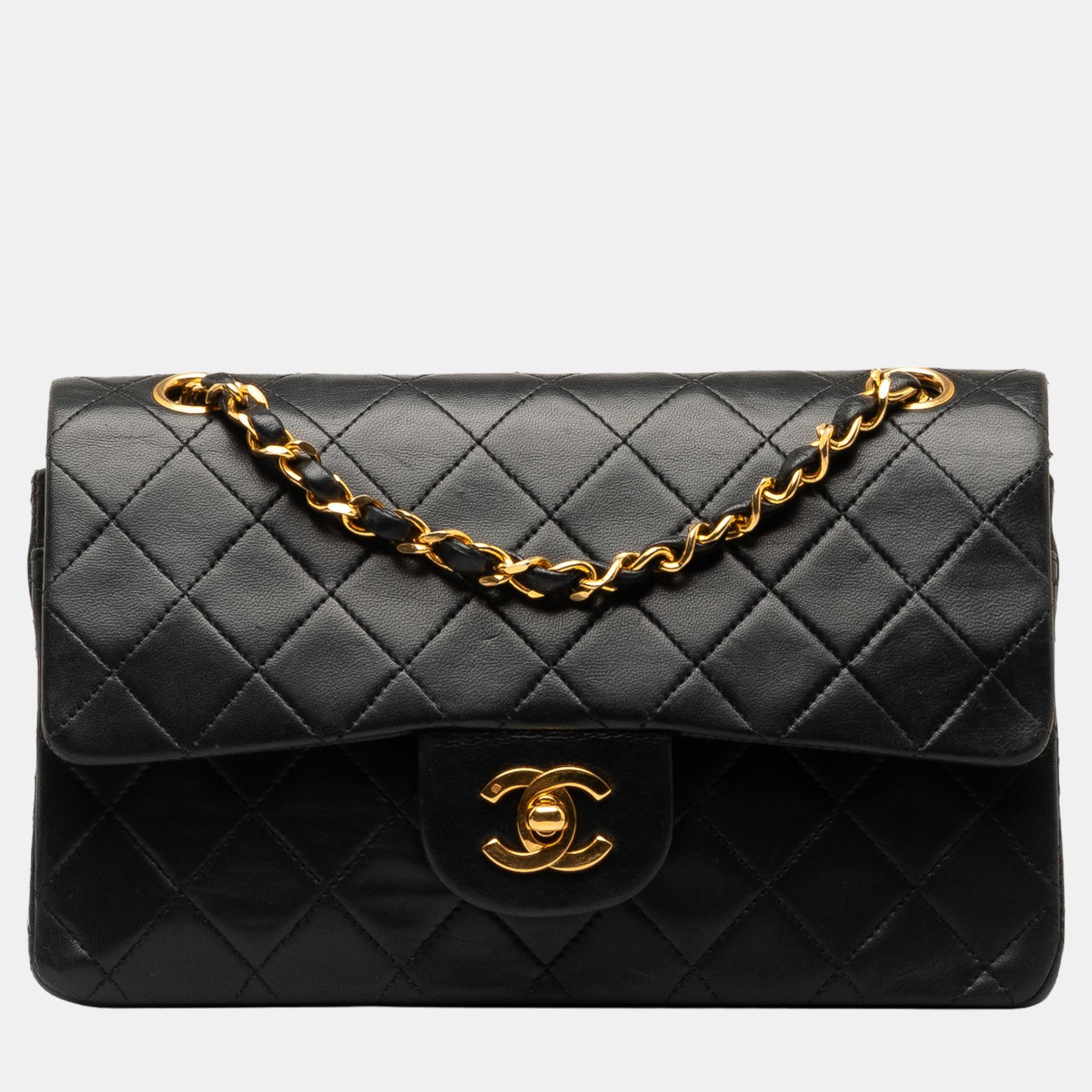 

Chanel Black Small Classic Lambskin Double Flap