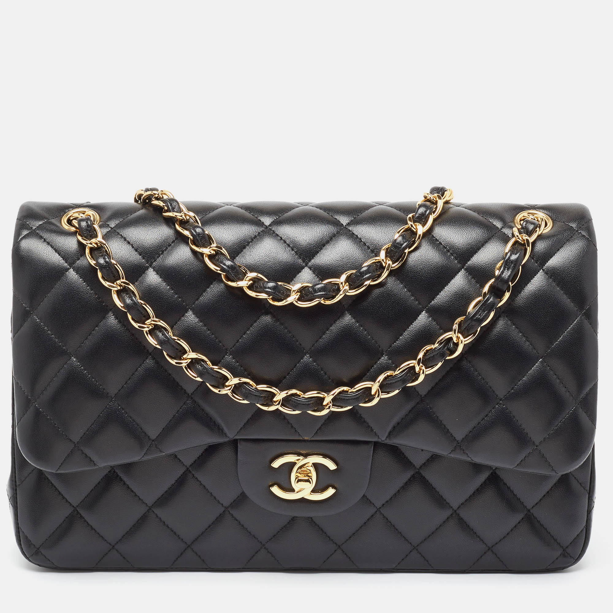 

Chanel Black Quilted Leather Jumbo Classic Double Flap Bag