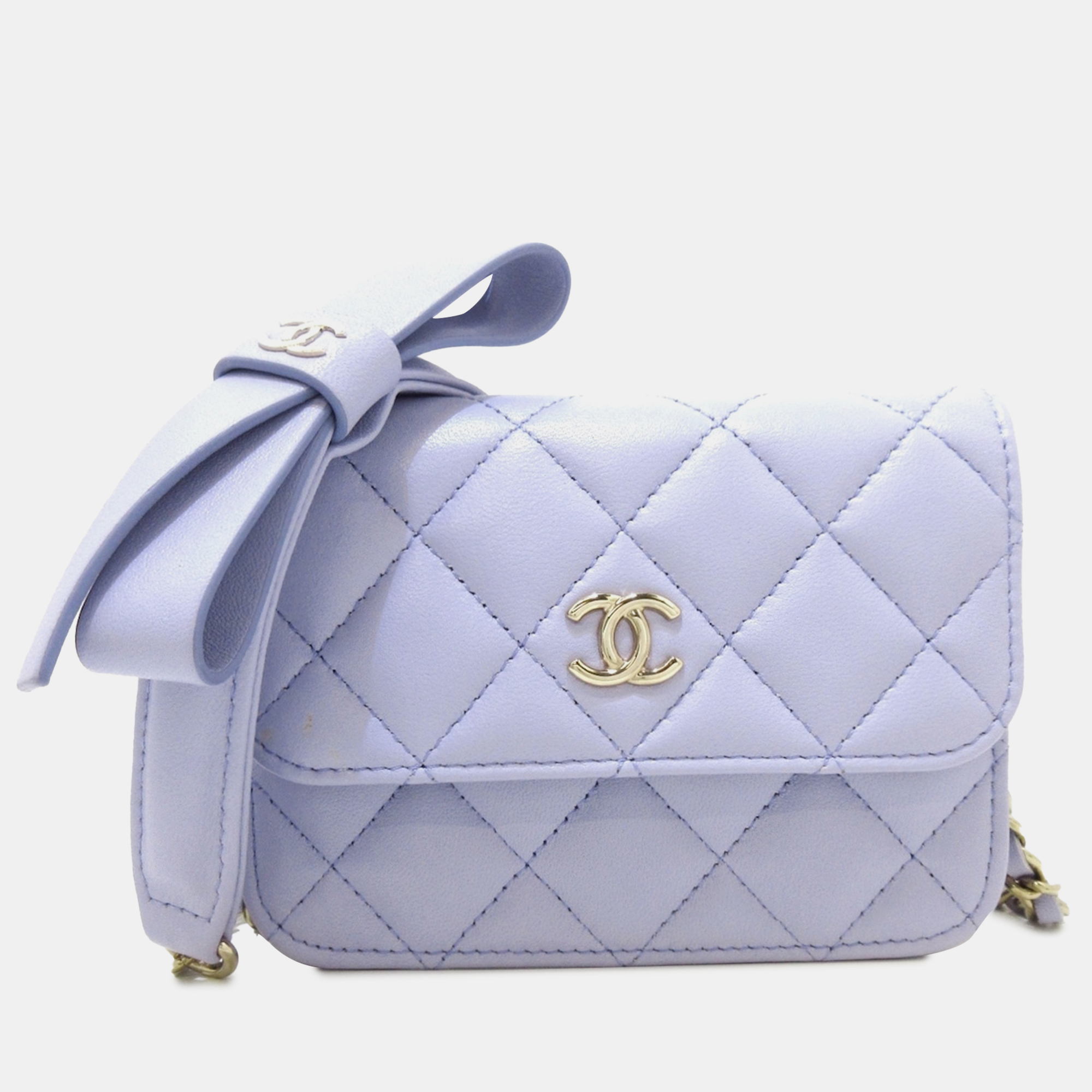 

Chanel Mini CC Lambskin Bow Strap Bag, Purple