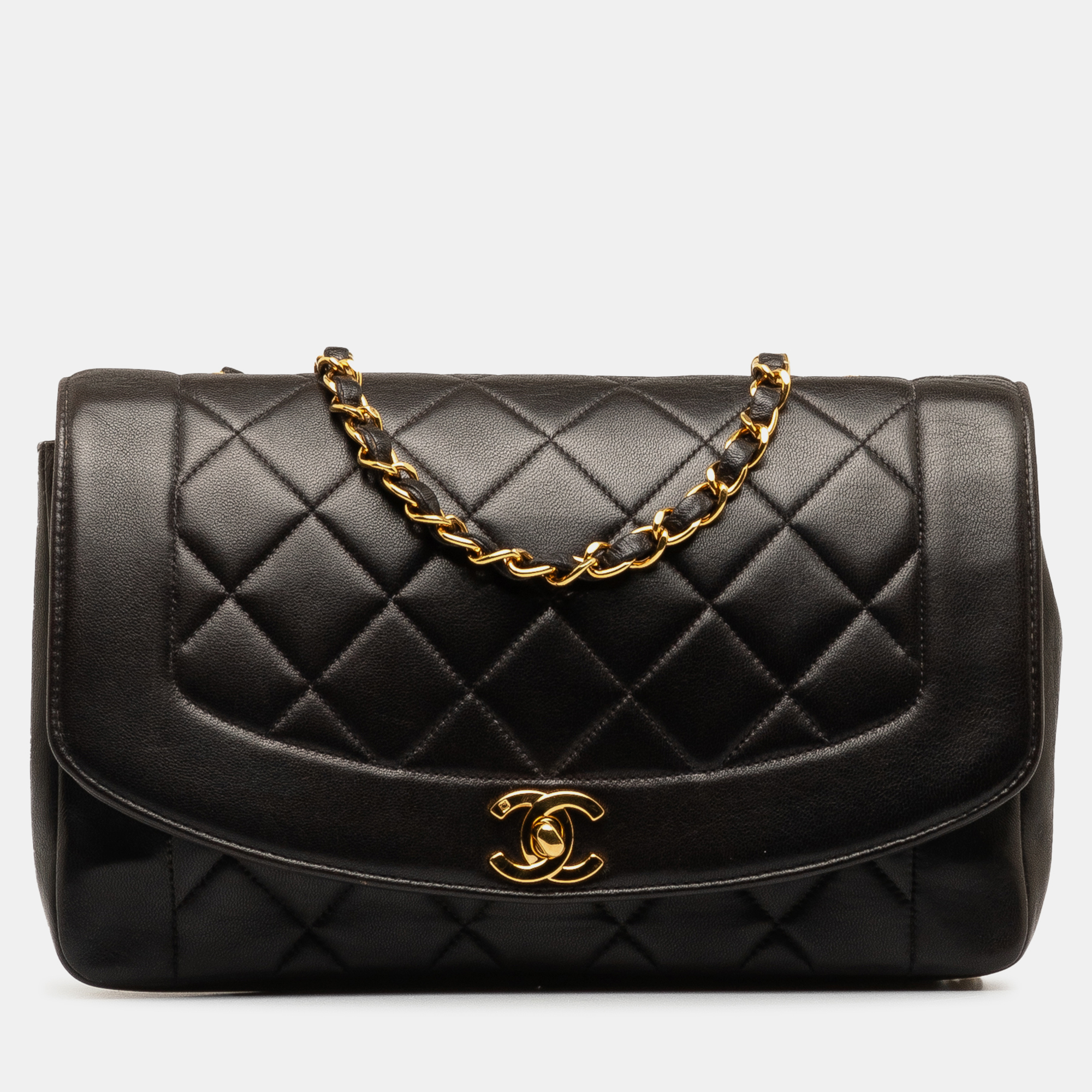 

Chanel Medium Lambskin Diana Flap Bag, Black