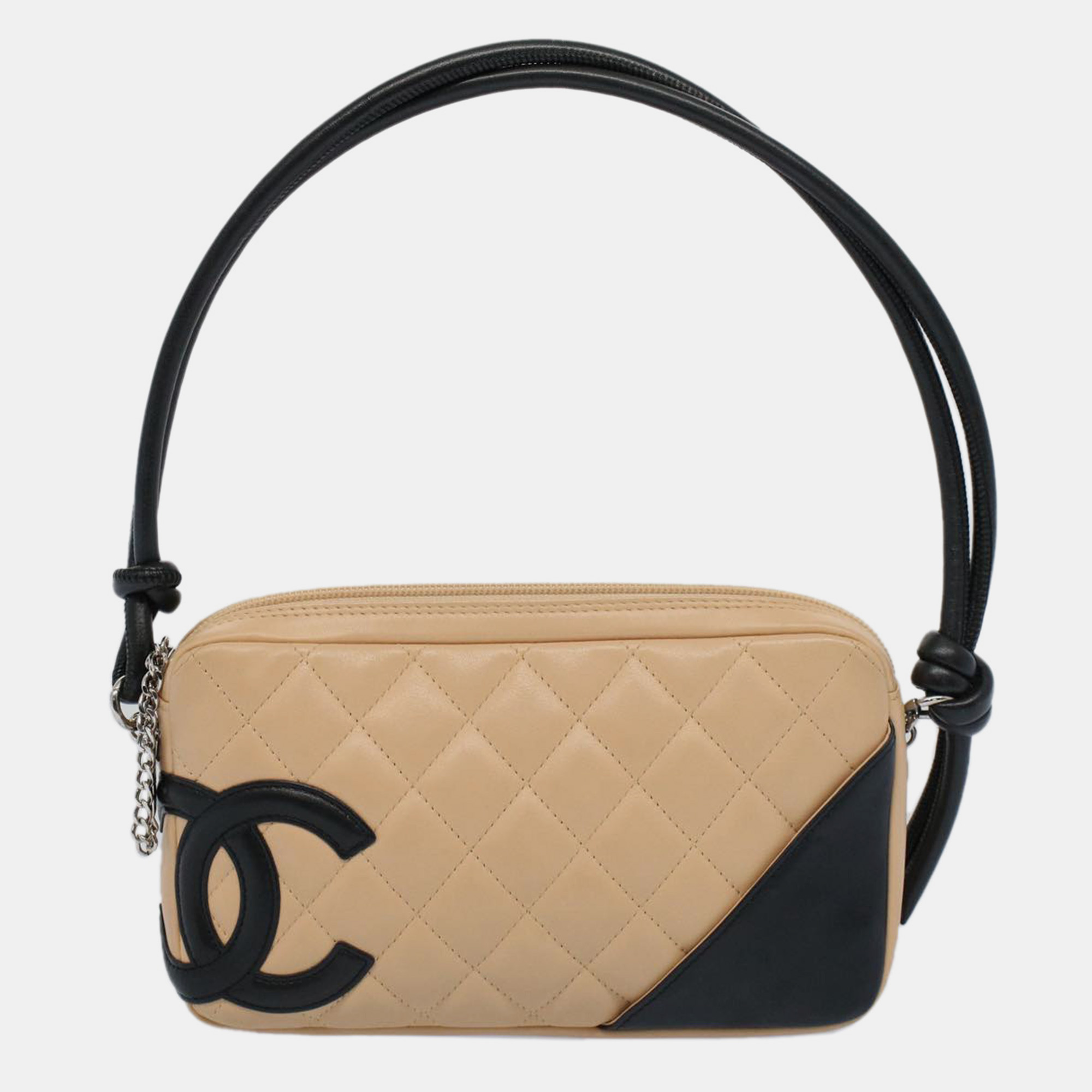 

Chanel Beige/Black Quilted Leather Ligne Cambon Bag