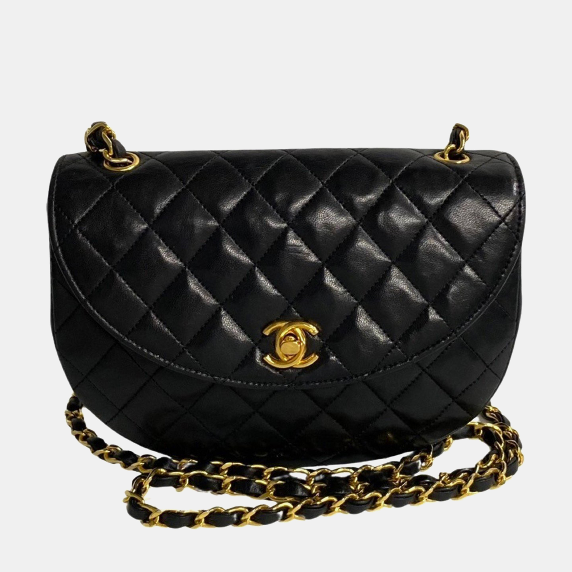 

Chanel Black Leather Vintage Flap Bag