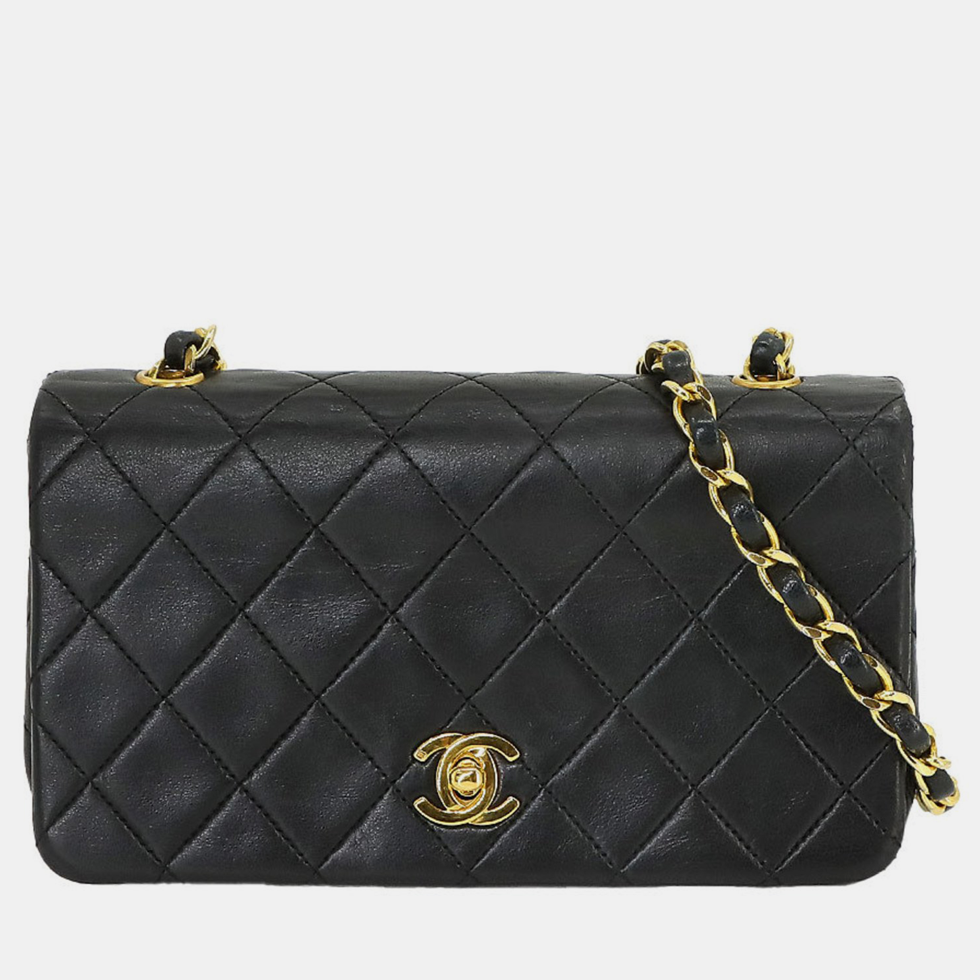 

Chanel Black Leather Full Flap Bag