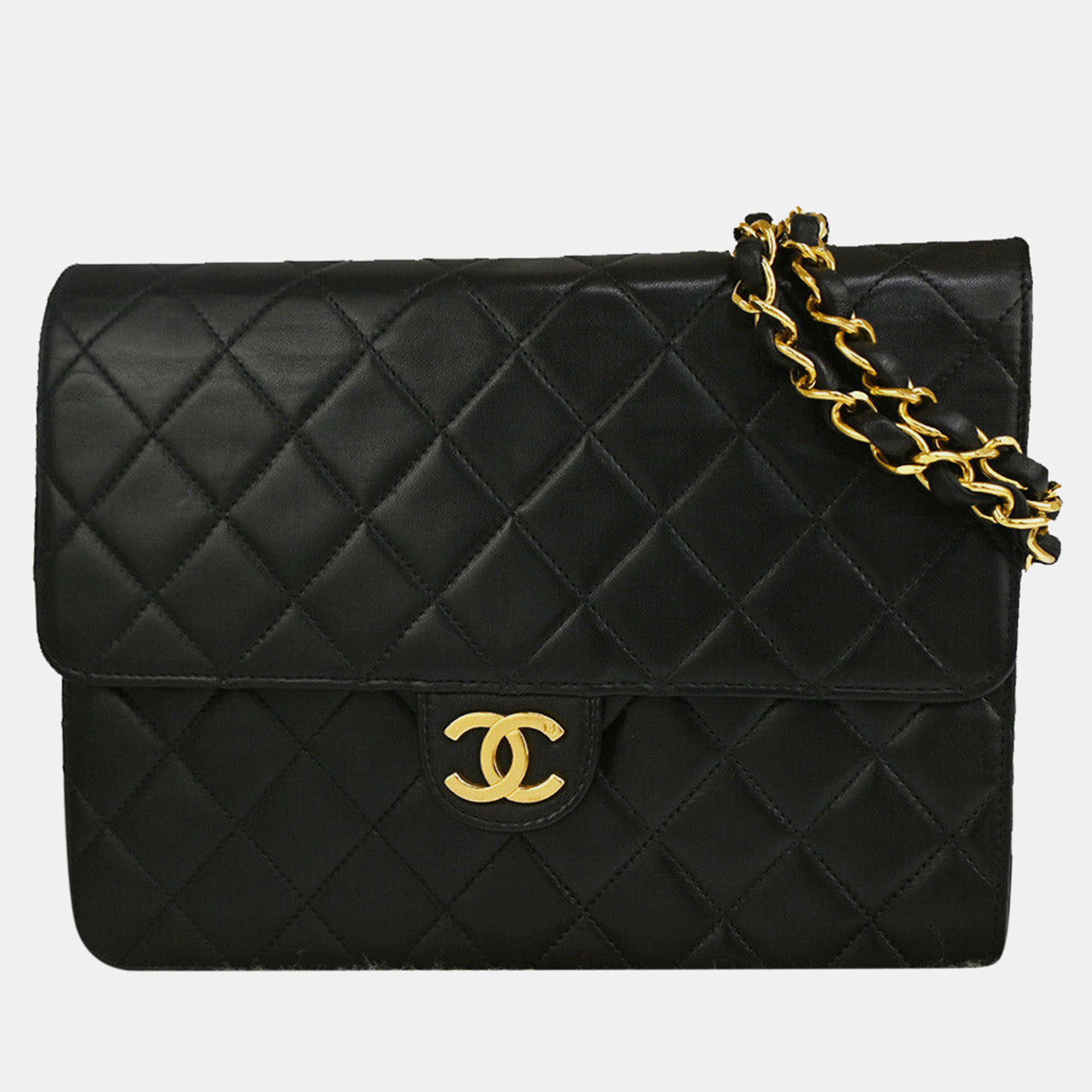 

Chanel Black Leather Matelasse Shoulder Bag