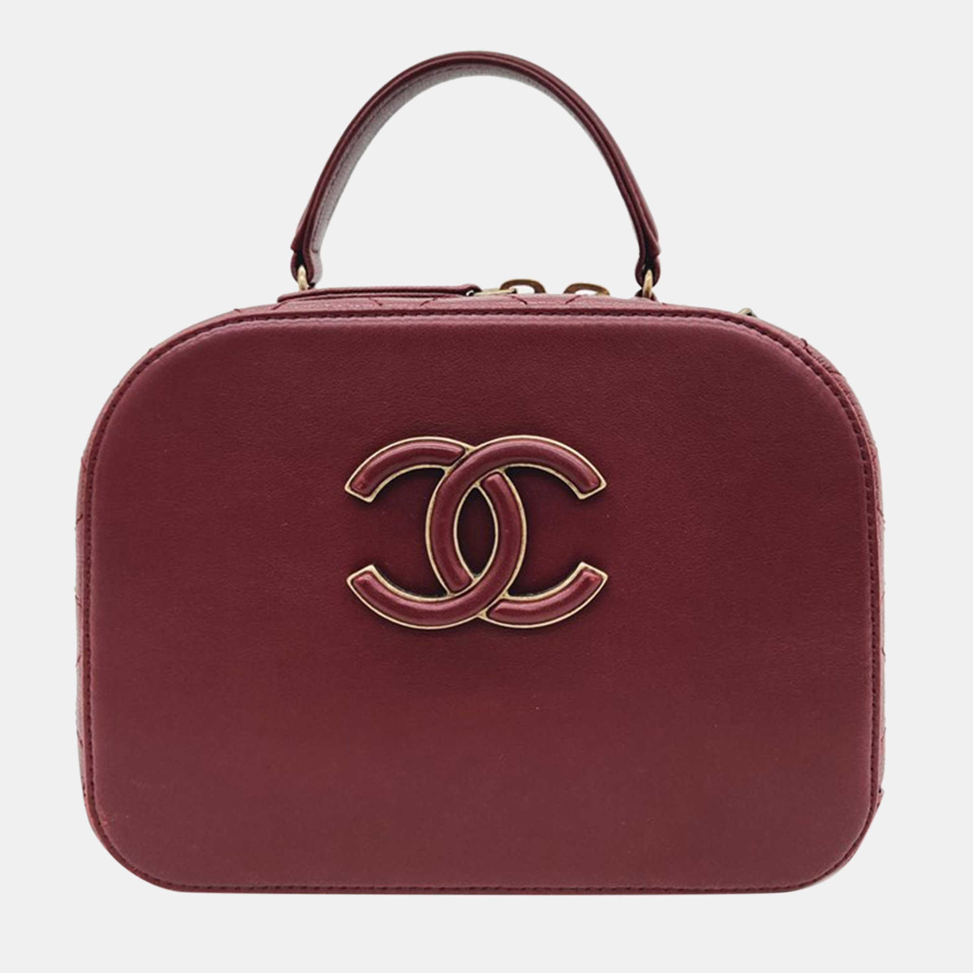 

Chanel Burgundy Leather CC Cosmetic Shoulder Bag