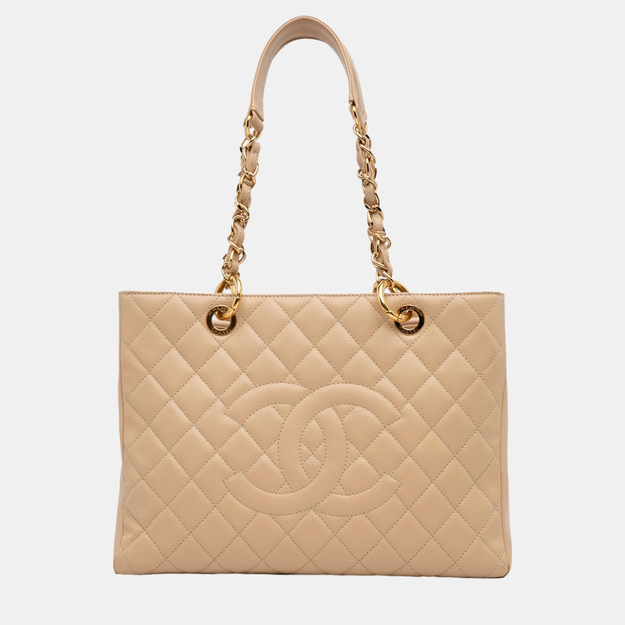 

Chanel Beige Caviar Grand Shopping Tote