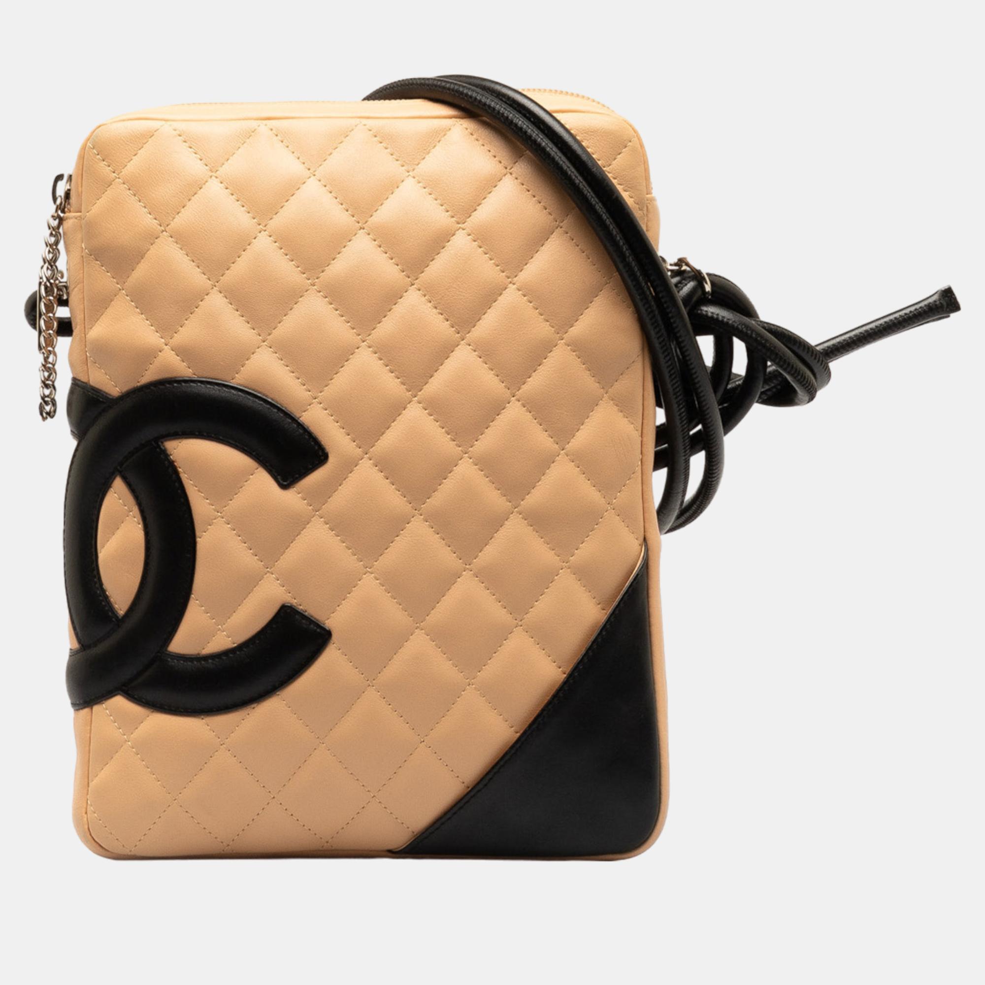 Pre-owned Chanel Beige/brown Cambon Ligne Crossbody