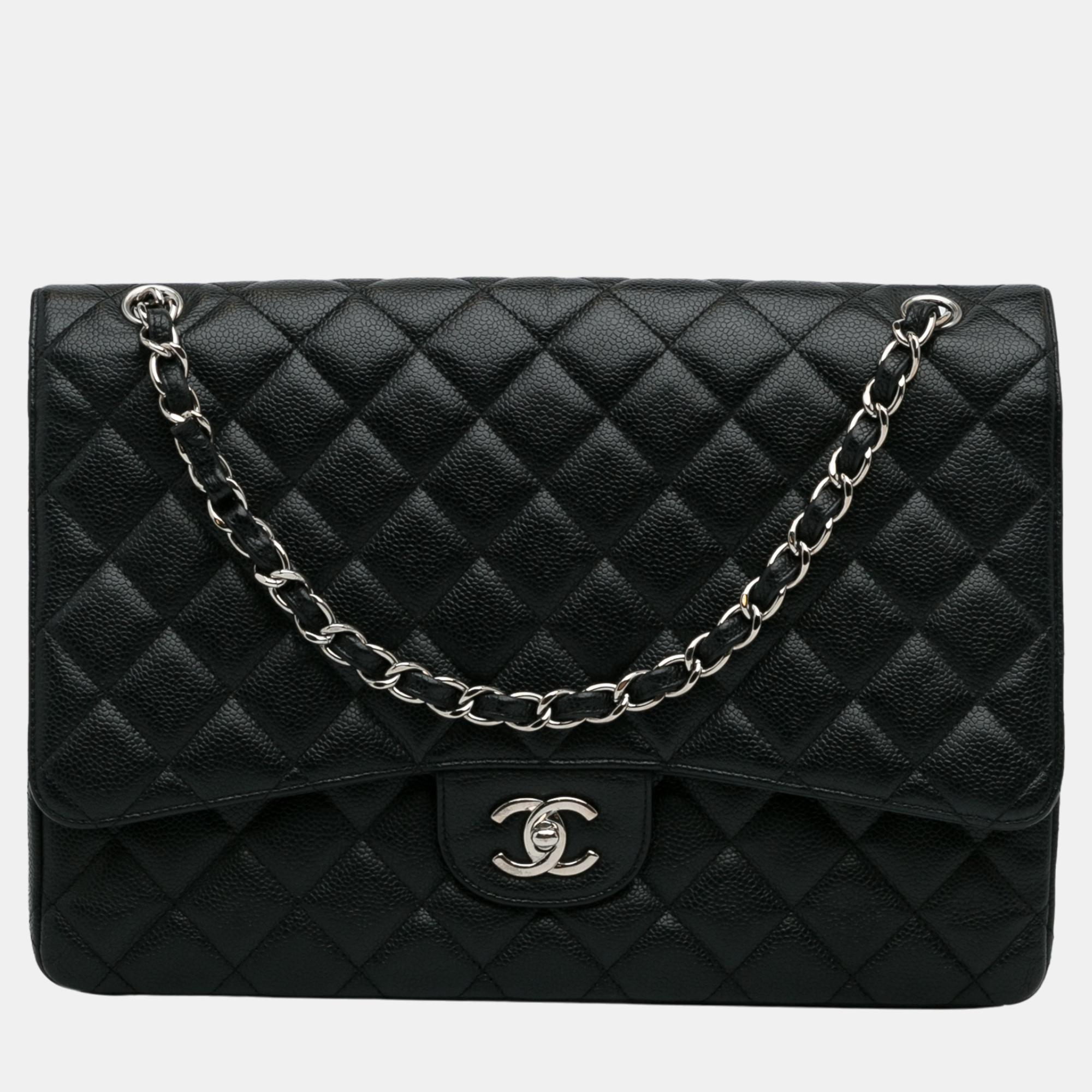 

Chanel Black Maxi Classic Caviar Single Flap