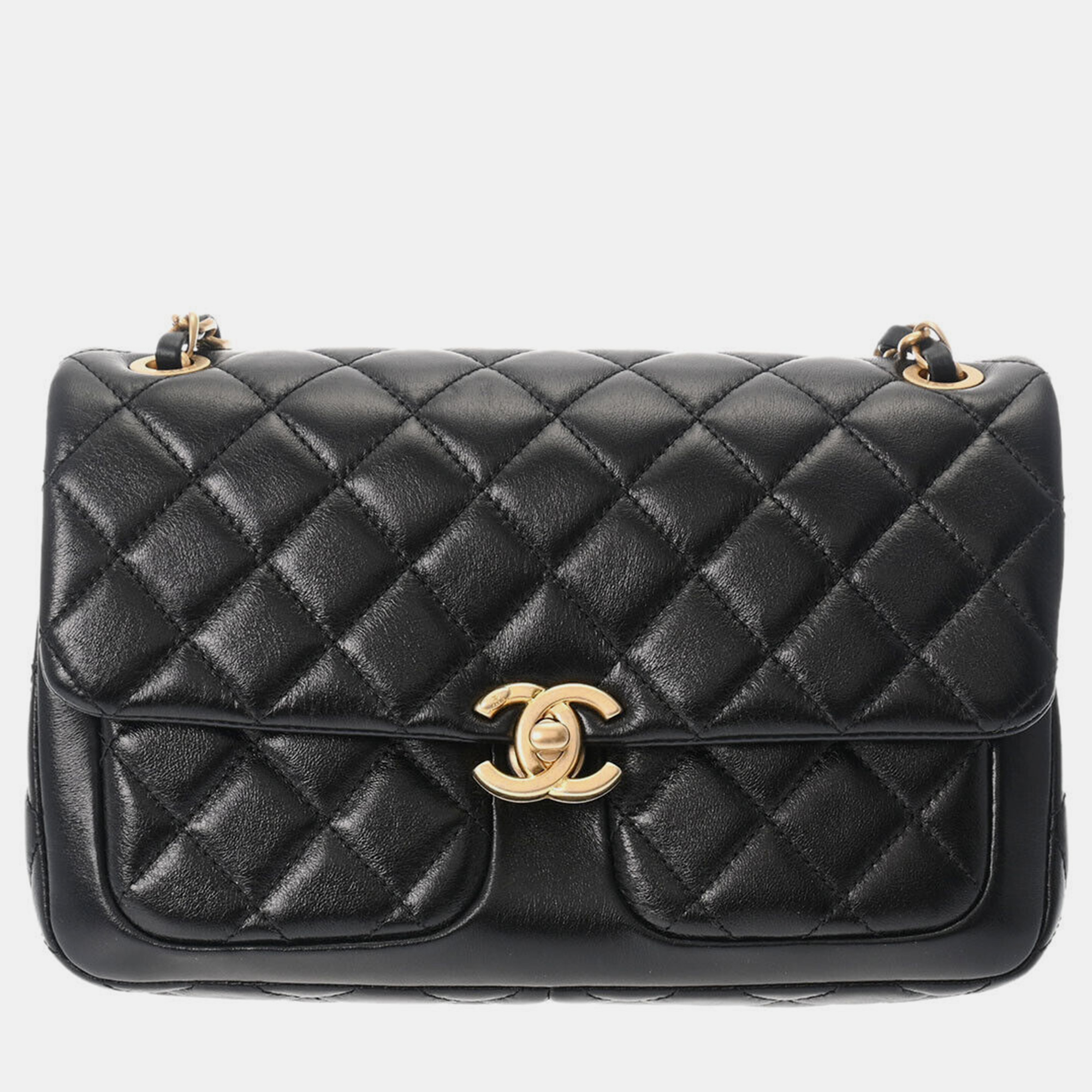 

Chanel Black Leather Rectangular Flap Bag