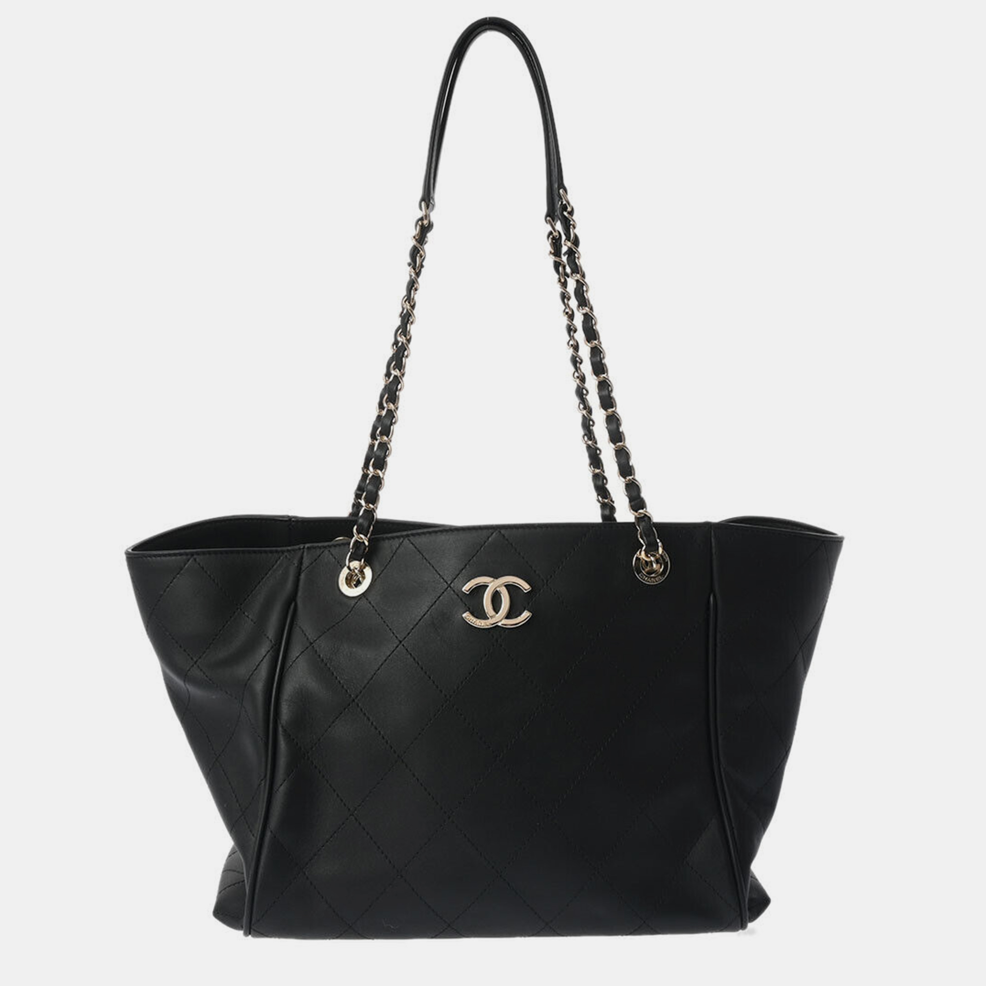 Pre-owned Chanel Black Leather Cc Tote Bag